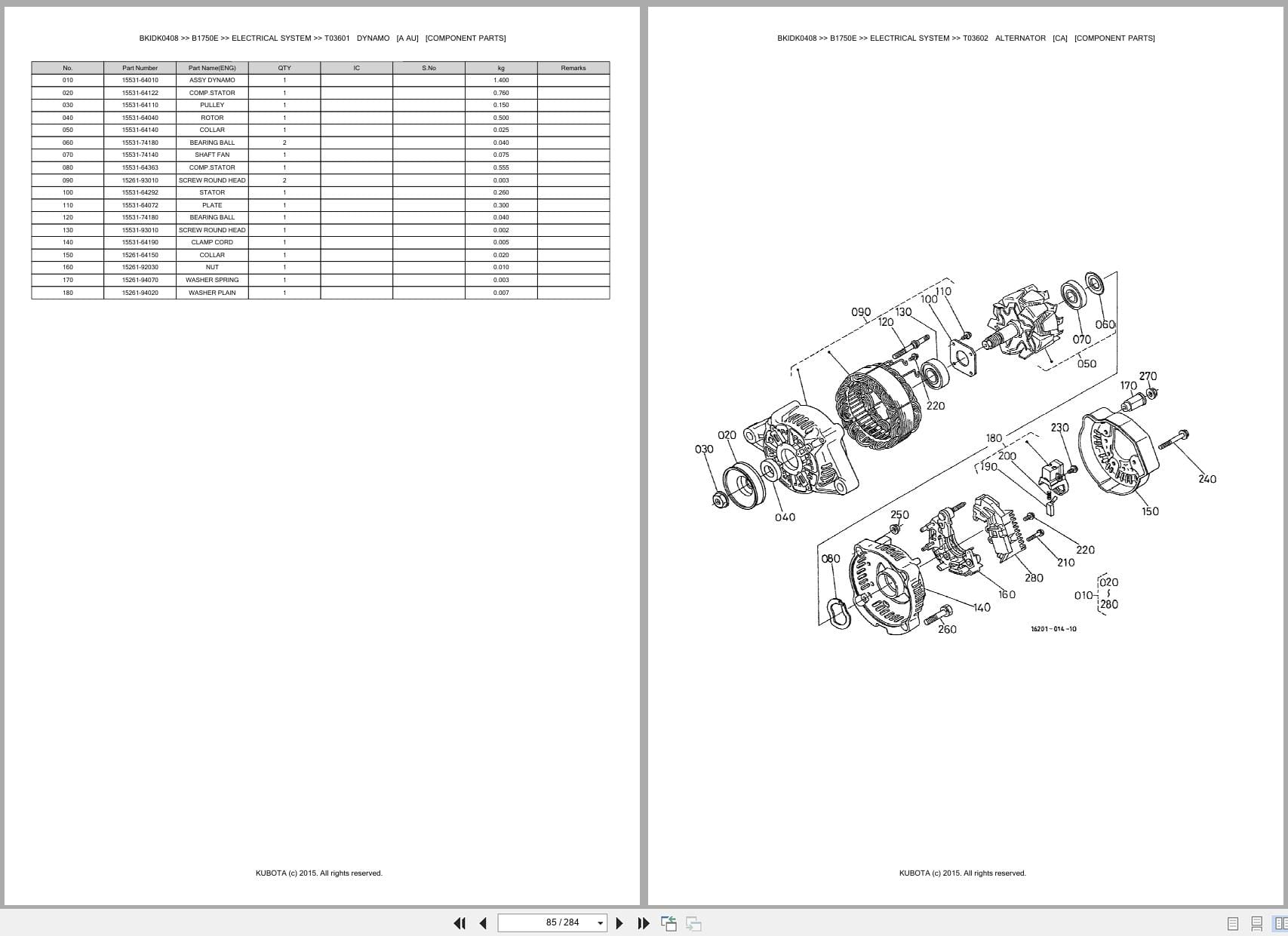 Kubota Tractor B1750E Australia Parts Catalog (2)