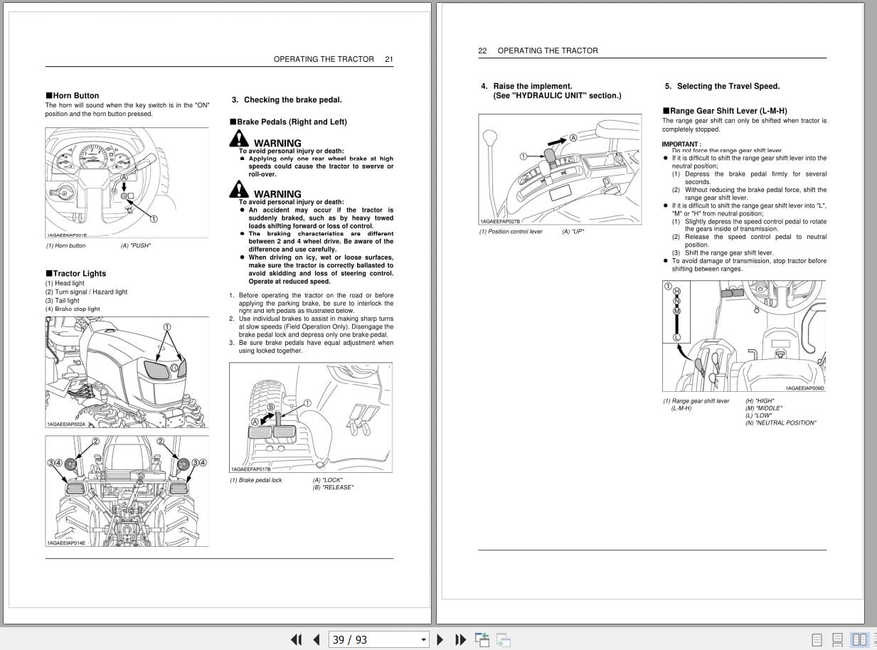 Kubota Tractor B2301 B2601 Operators Maual 6C545 6311 5 (2)