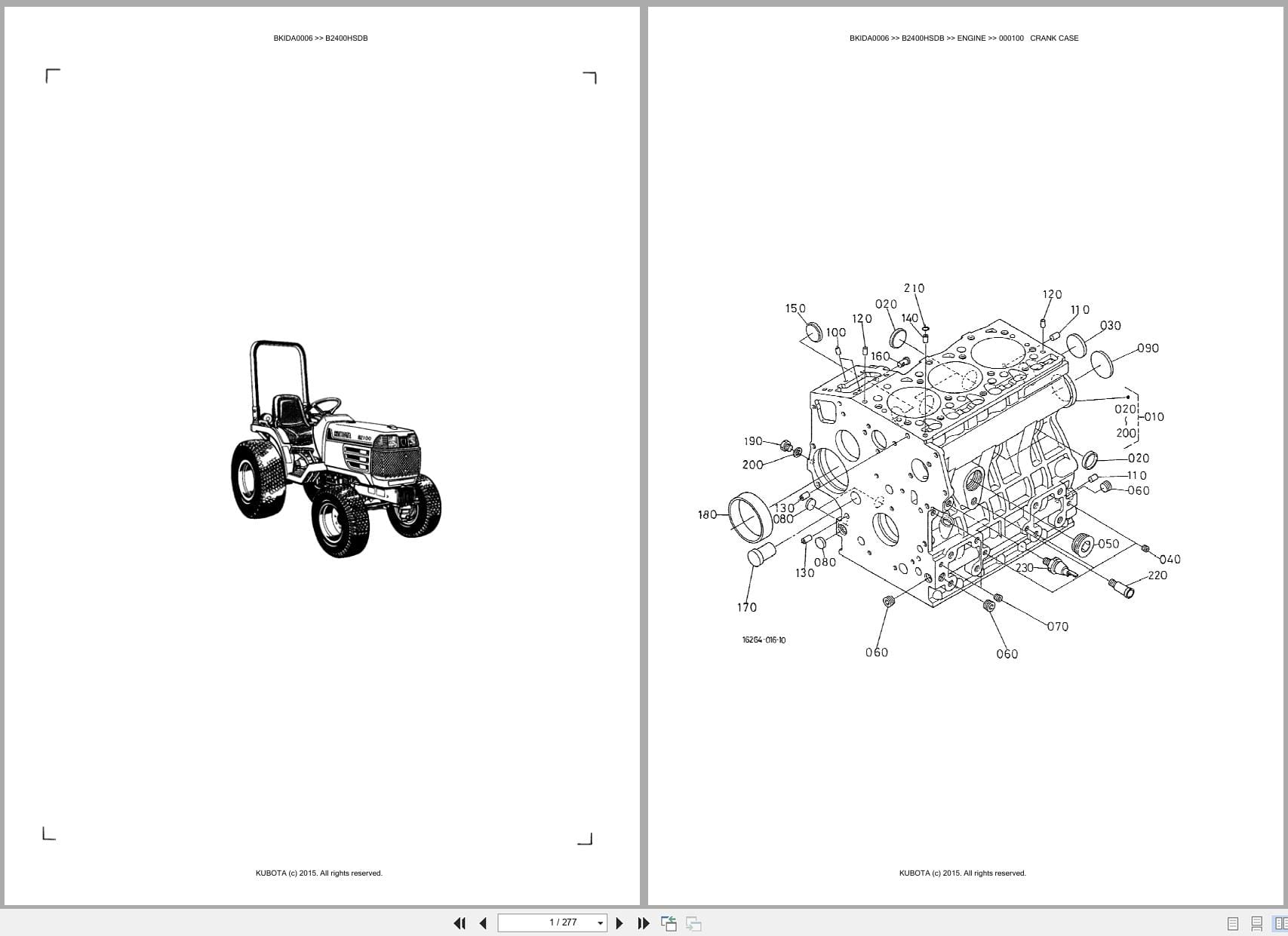 Kubota Tractor B2400HSDB Australia Parts Catalog (1)