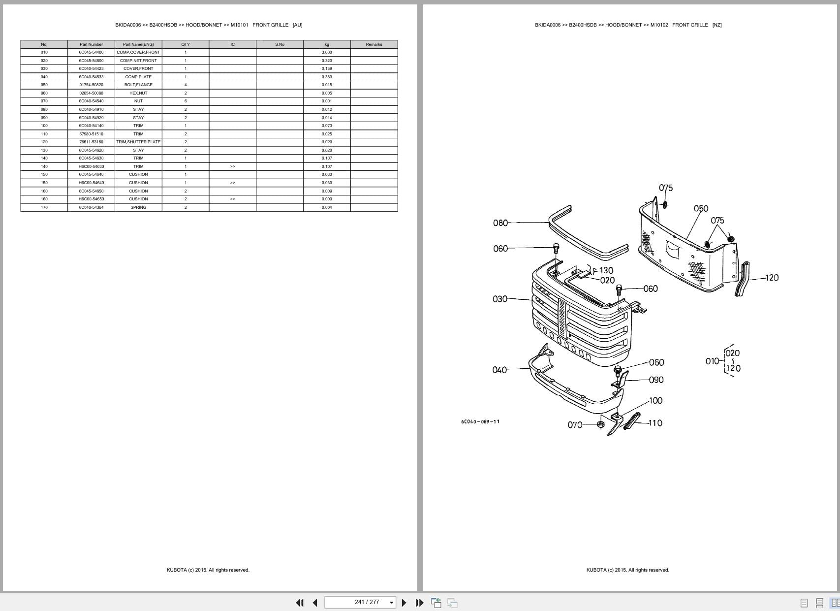 Kubota Tractor B2400HSDB Australia Parts Catalog (2)