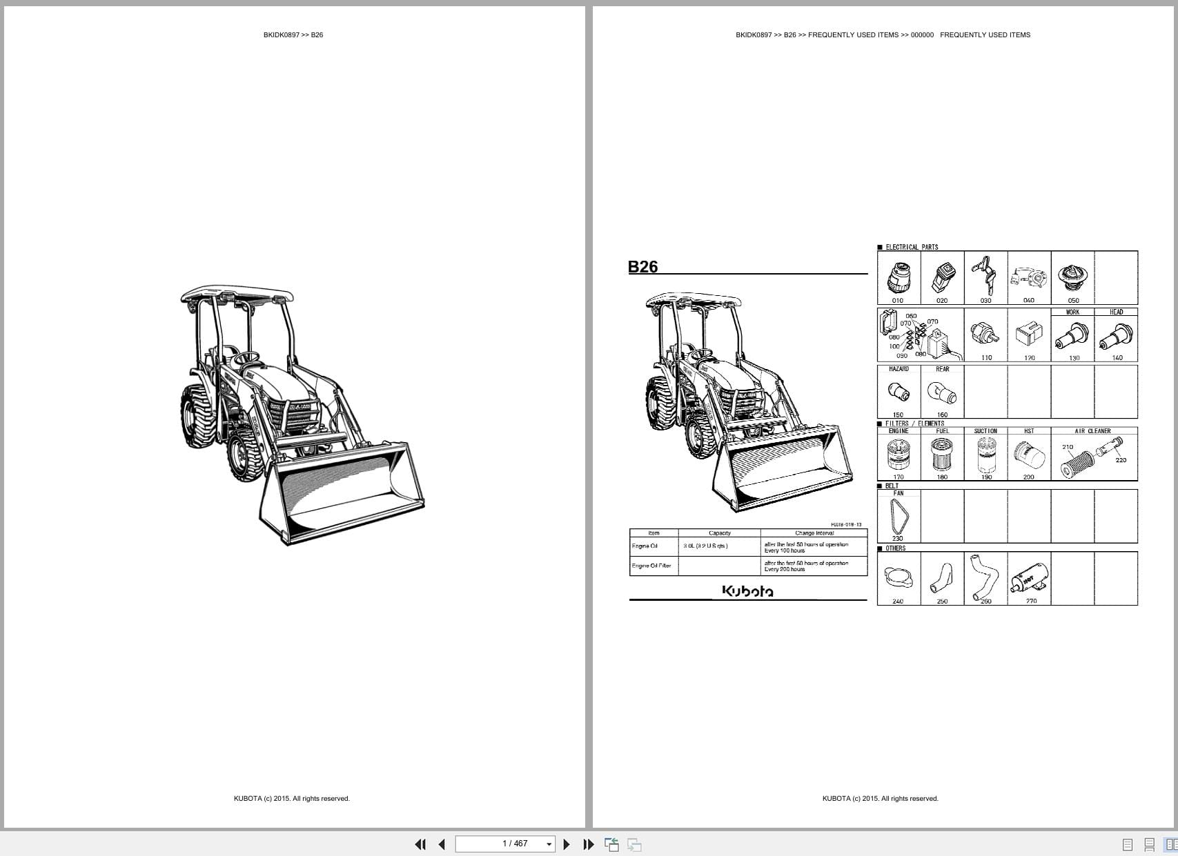 Kubota Tractor B26 Australia Parts Catalog (1)
