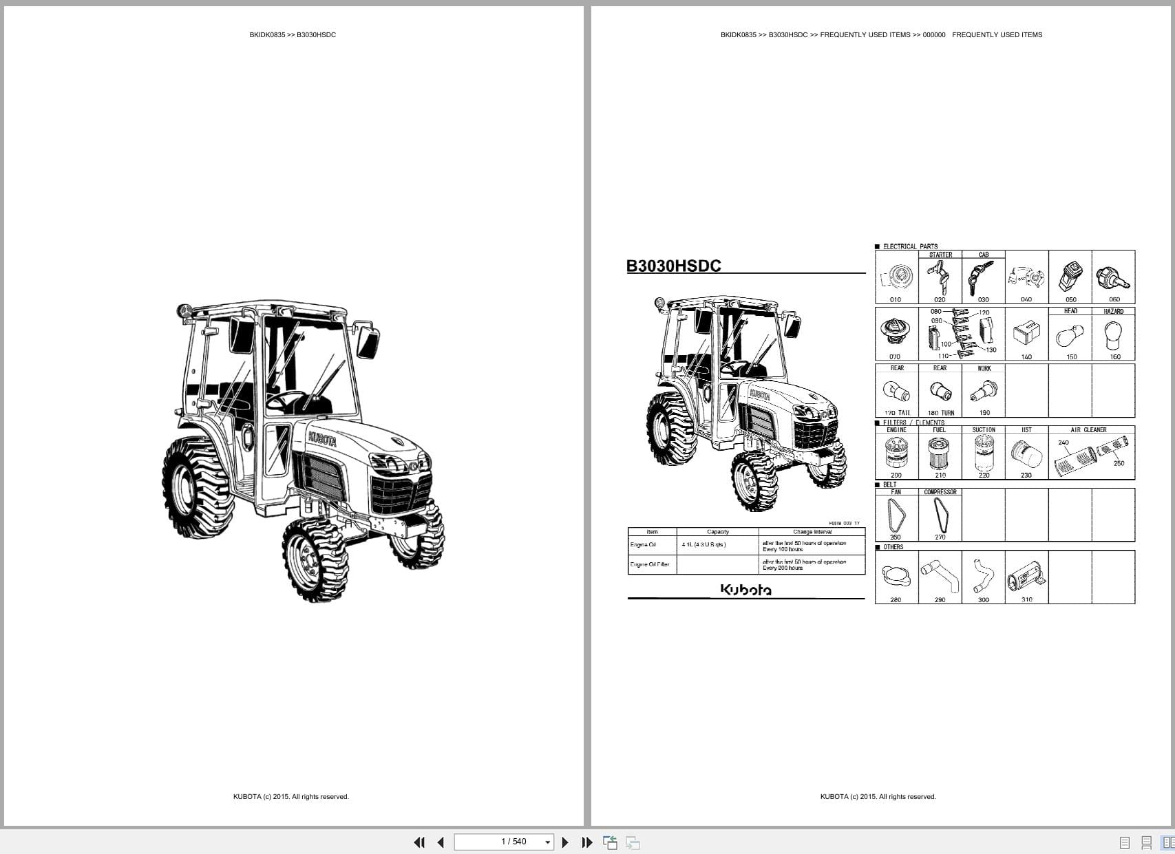 Kubota Tractor B3030HSDC Australia Parts Catalog (1)