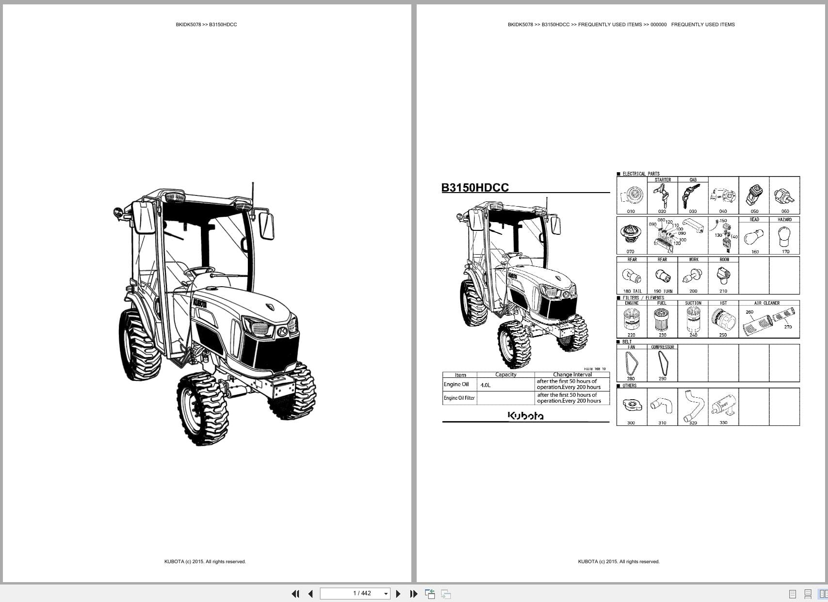Kubota Tractor B3150HDCC Australia Parts Catalog (1)