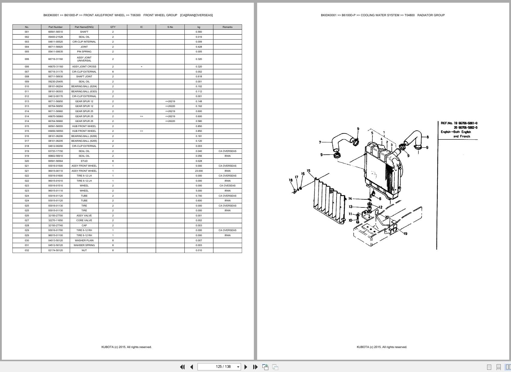 Kubota Tractor B6100D P Australia Parts Catalog (2)