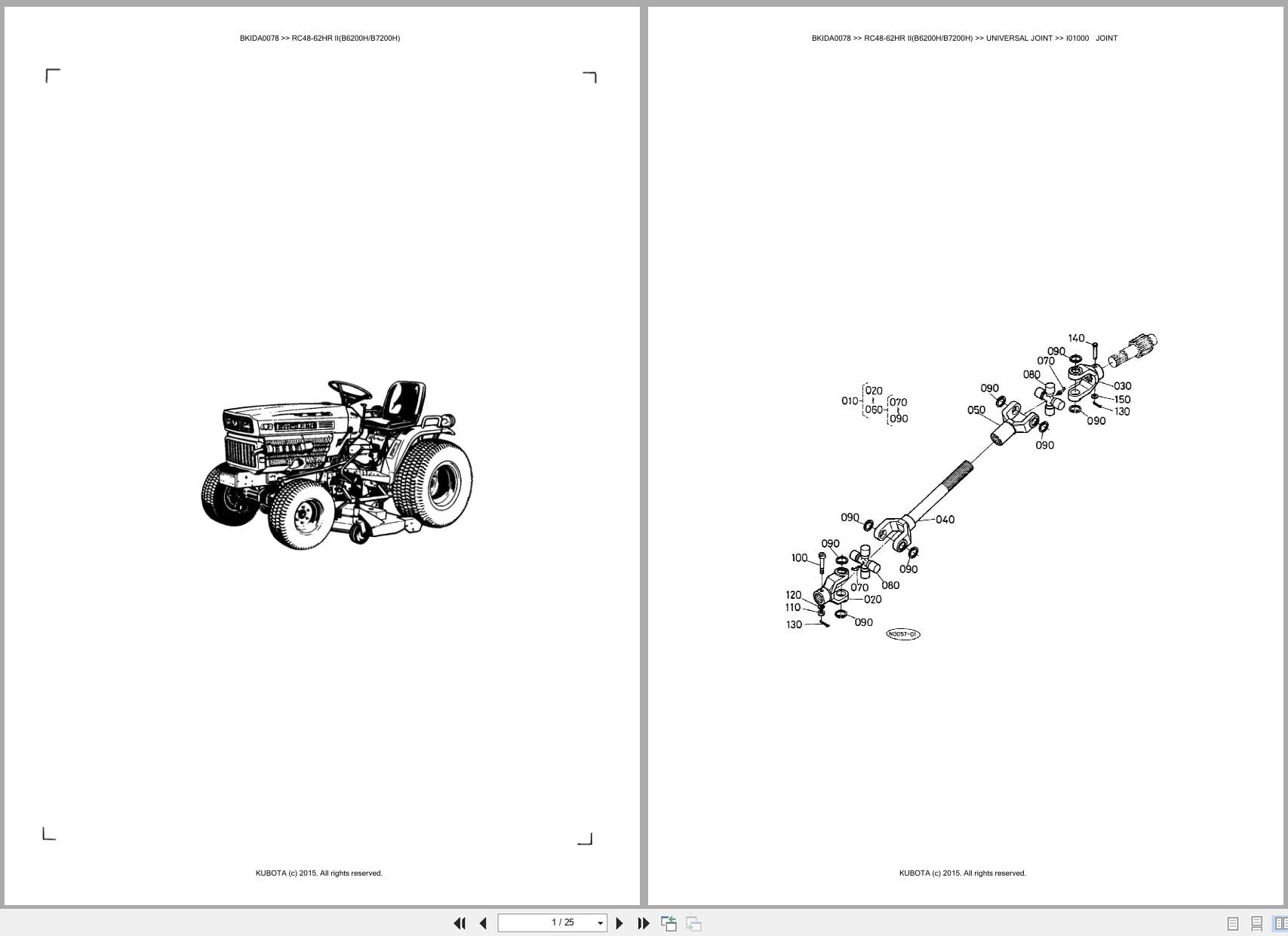 Kubota Tractor B6200H B7200H Mower RC48 62HR II Australia Parts Catalog (1)