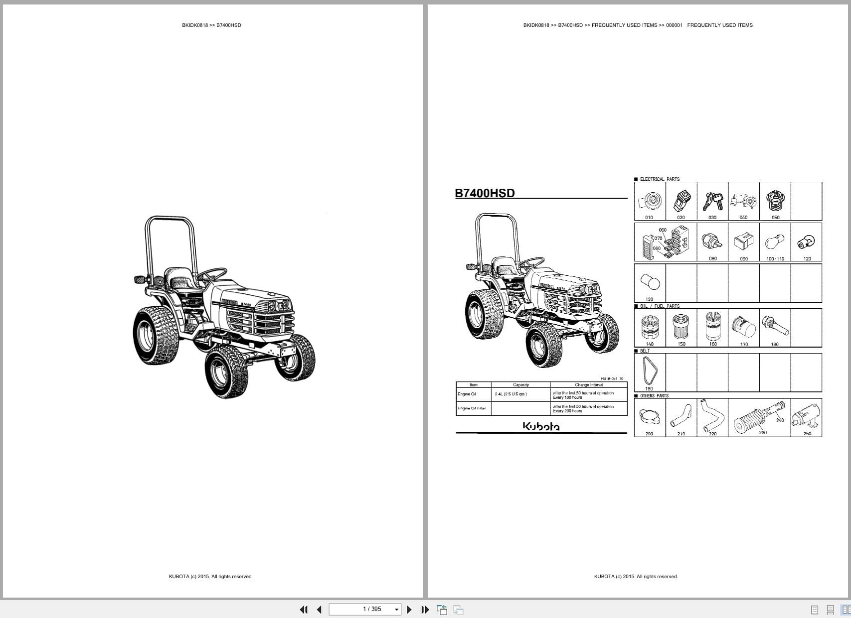 Kubota Tractor B7400HSD Australia Parts Catalog (1)