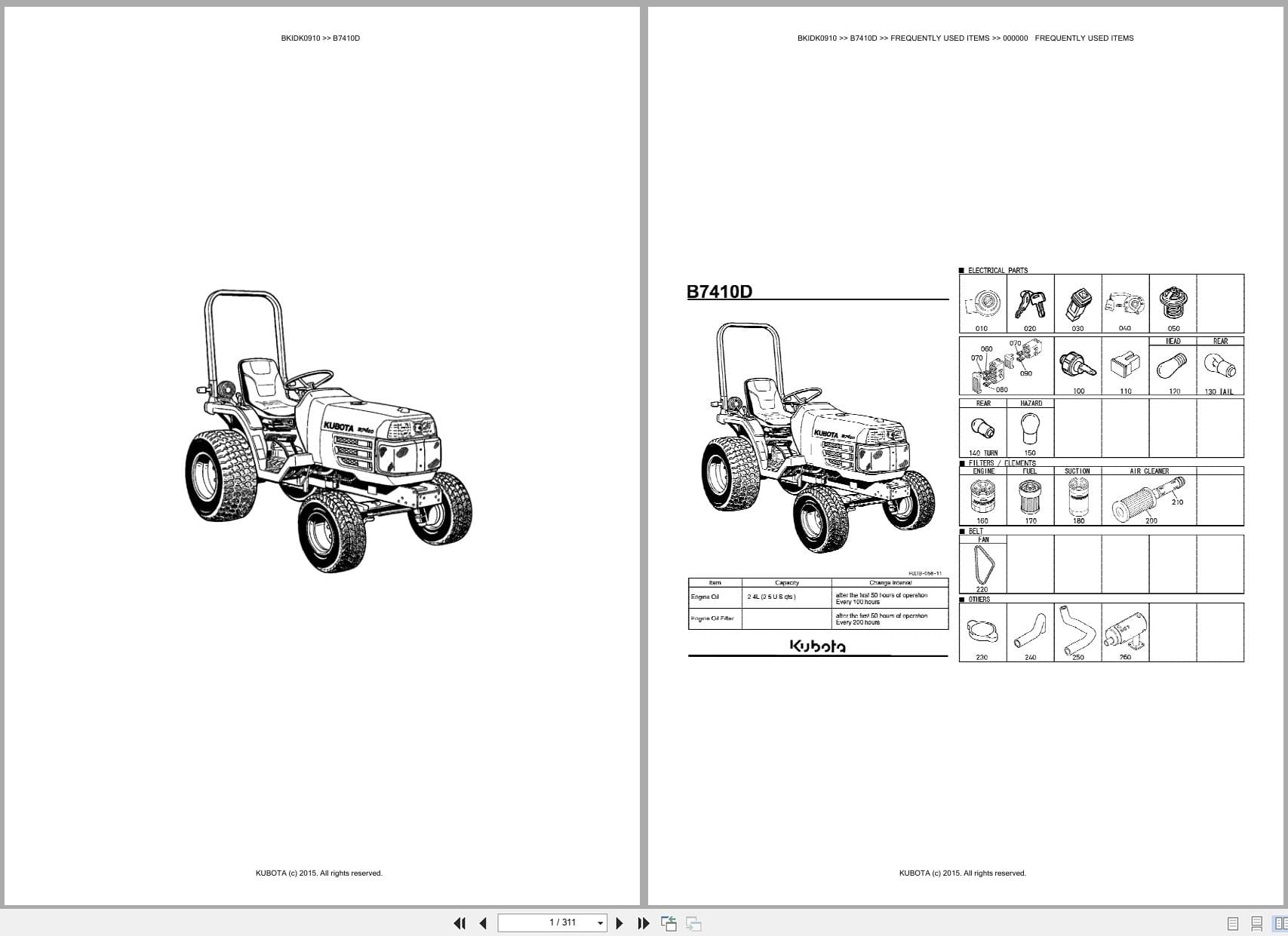 Kubota Tractor B7410D Australia Parts Catalog (1)