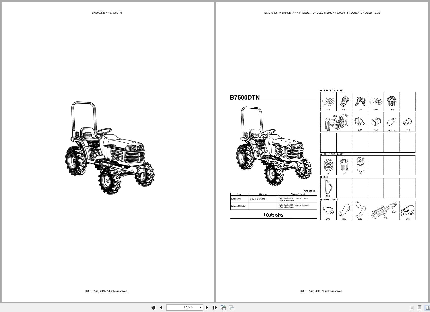 Kubota Tractor B7500DTN Australia Parts Catalog (1)