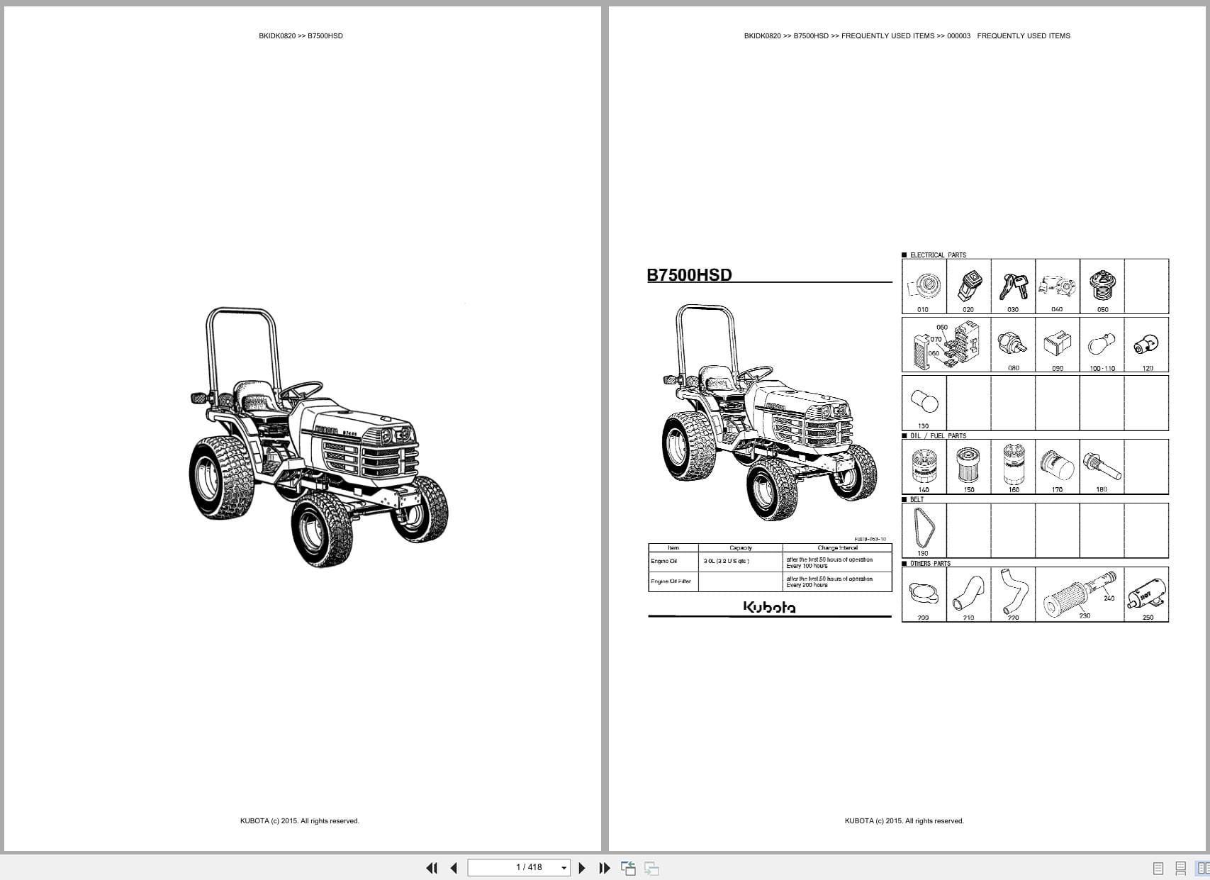 Kubota Tractor B7500HSD Australia Parts Catalog (1)