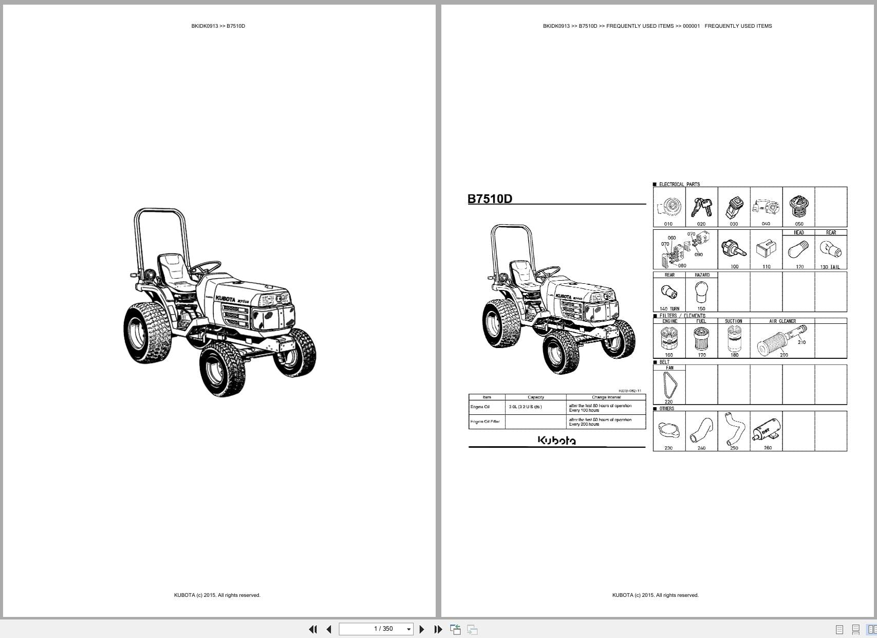 Kubota Tractor B7510D Australia Parts Catalog (1)