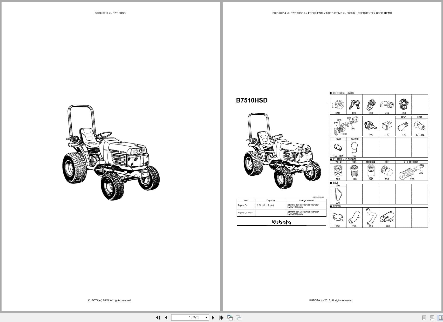 Kubota Tractor B7510HSD Australia Parts Catalog (1)