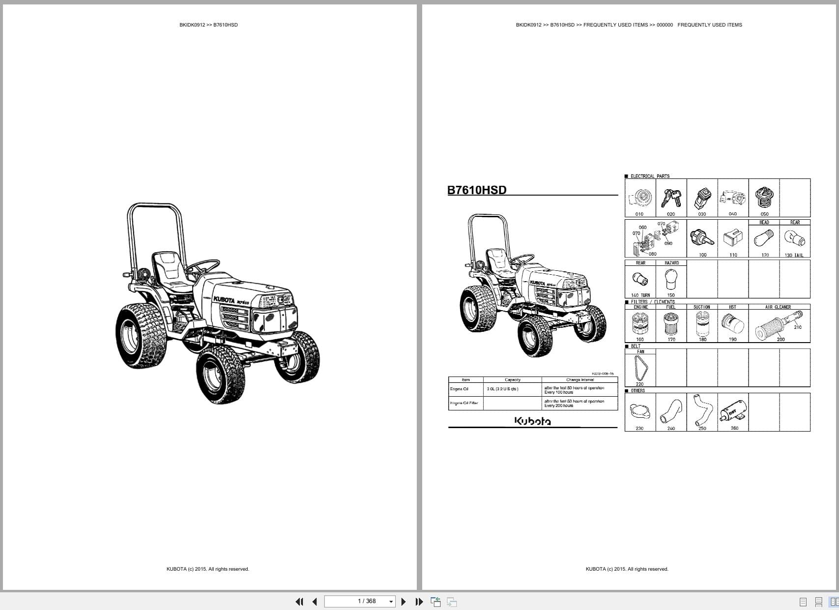 Kubota Tractor B7610HSD Australia Parts Catalog (1)