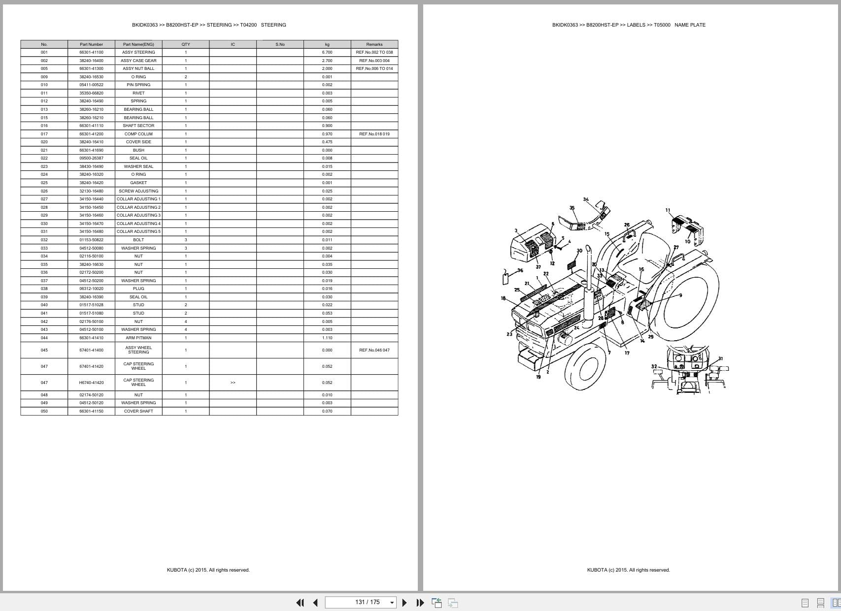 Kubota Tractor B8200HST EP Australia Parts Catalog (2)