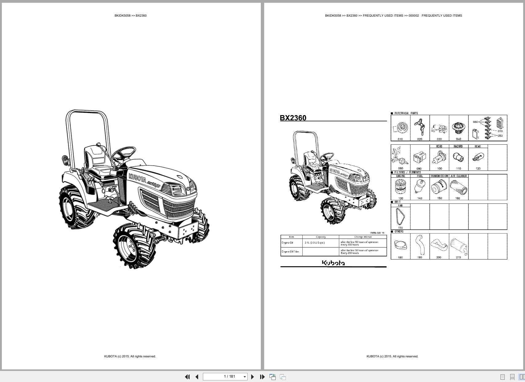 Kubota Tractor BX2360 Australia Parts Catalog (1)