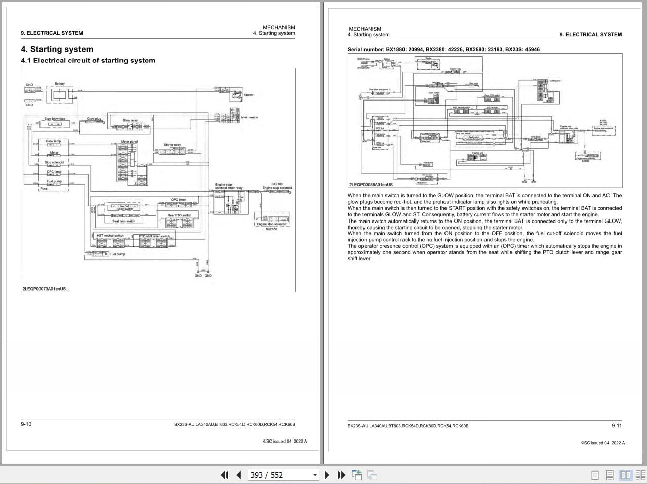 Kubota Tractor BX23S SU to RCK60B Workshop Manual 9Y111 18064 (2)