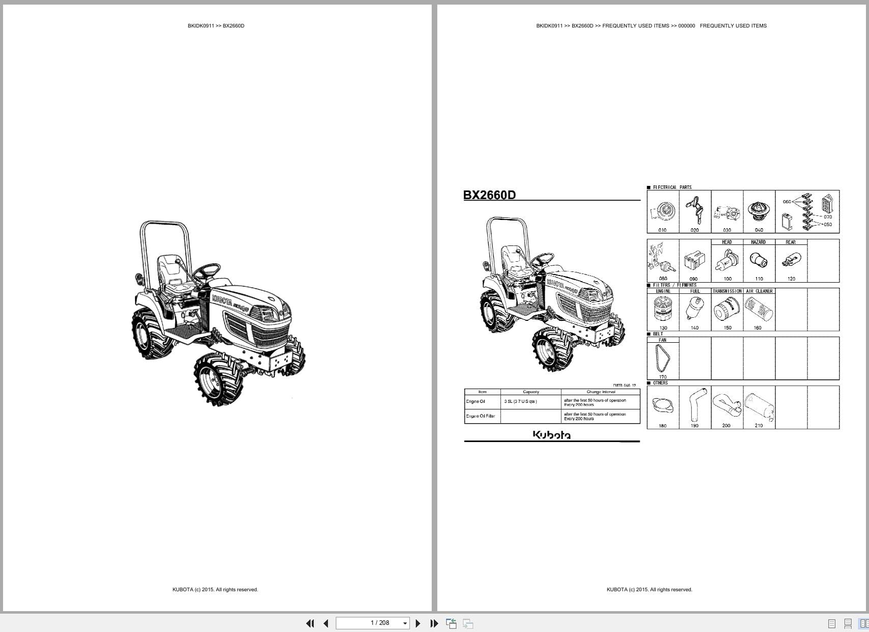 Kubota Tractor BX2660D Australia Parts Catalog (1)