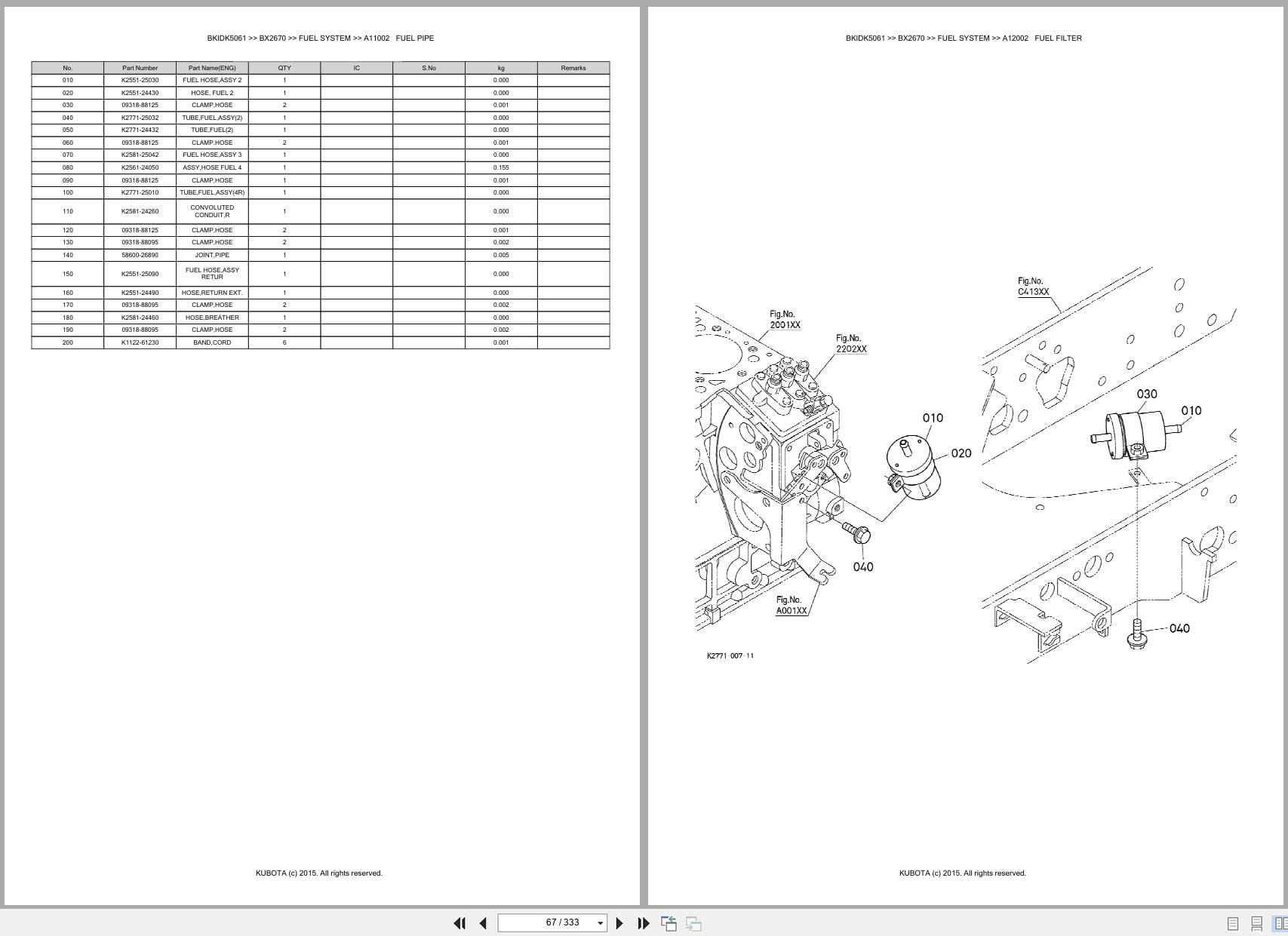 Kubota Tractor BX2670 Australia Parts Catalog (2)