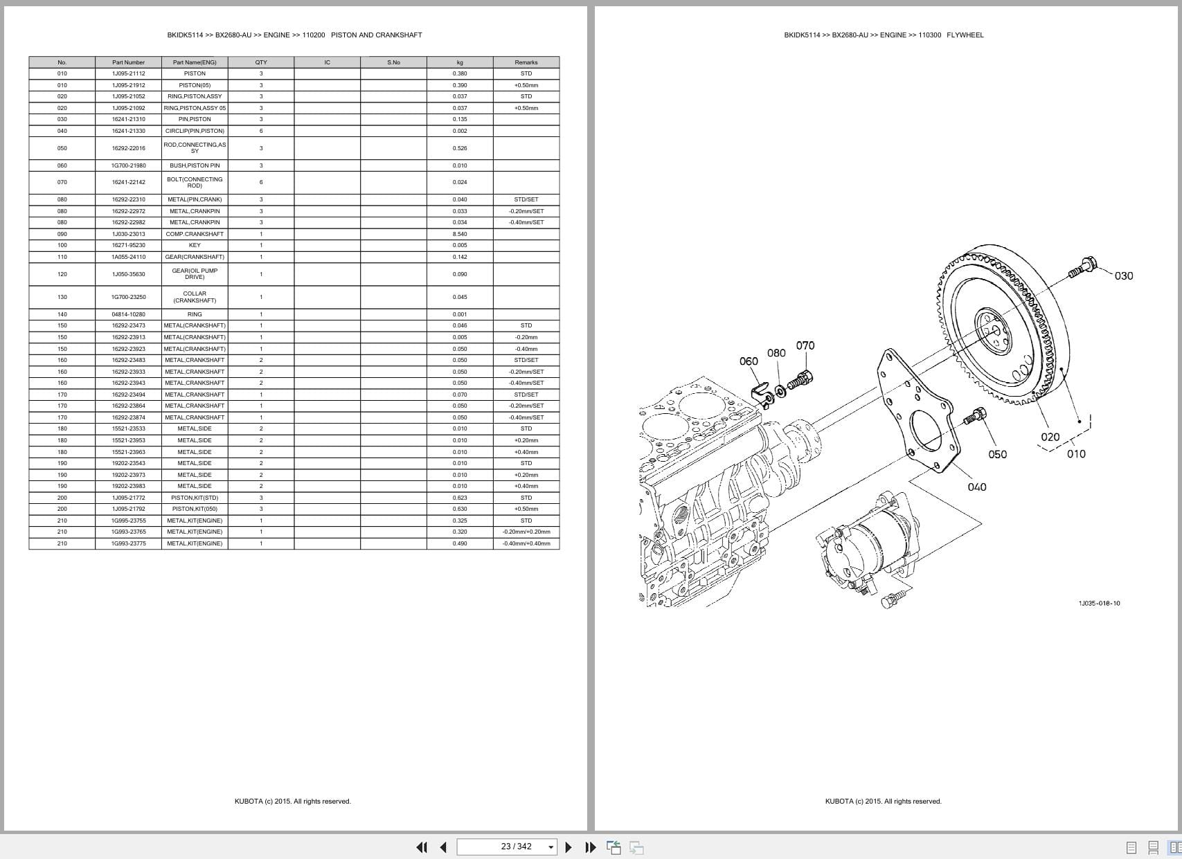 Kubota Tractor BX2680 AU Australia Parts Catalog (2)