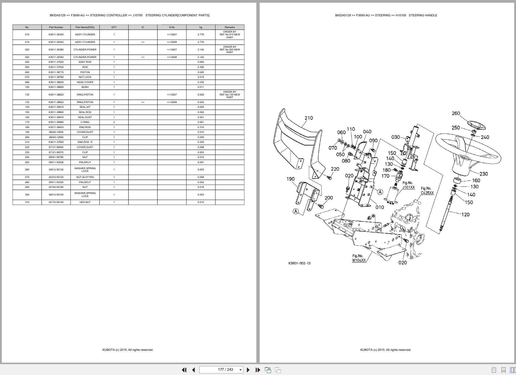 Kubota Tractor F3690 AU Australia Parts Catalog (2)