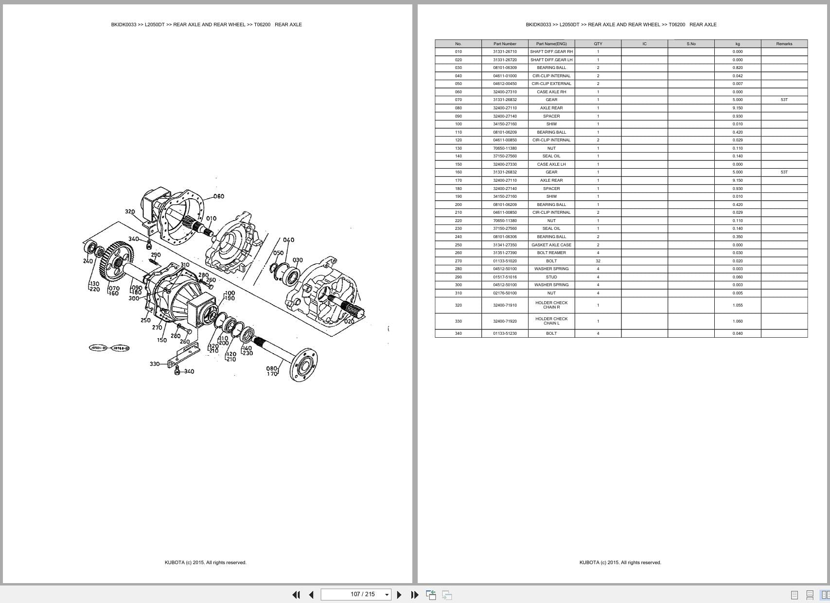 Kubota Tractor L2050DT Australia Parts Catalog (2)