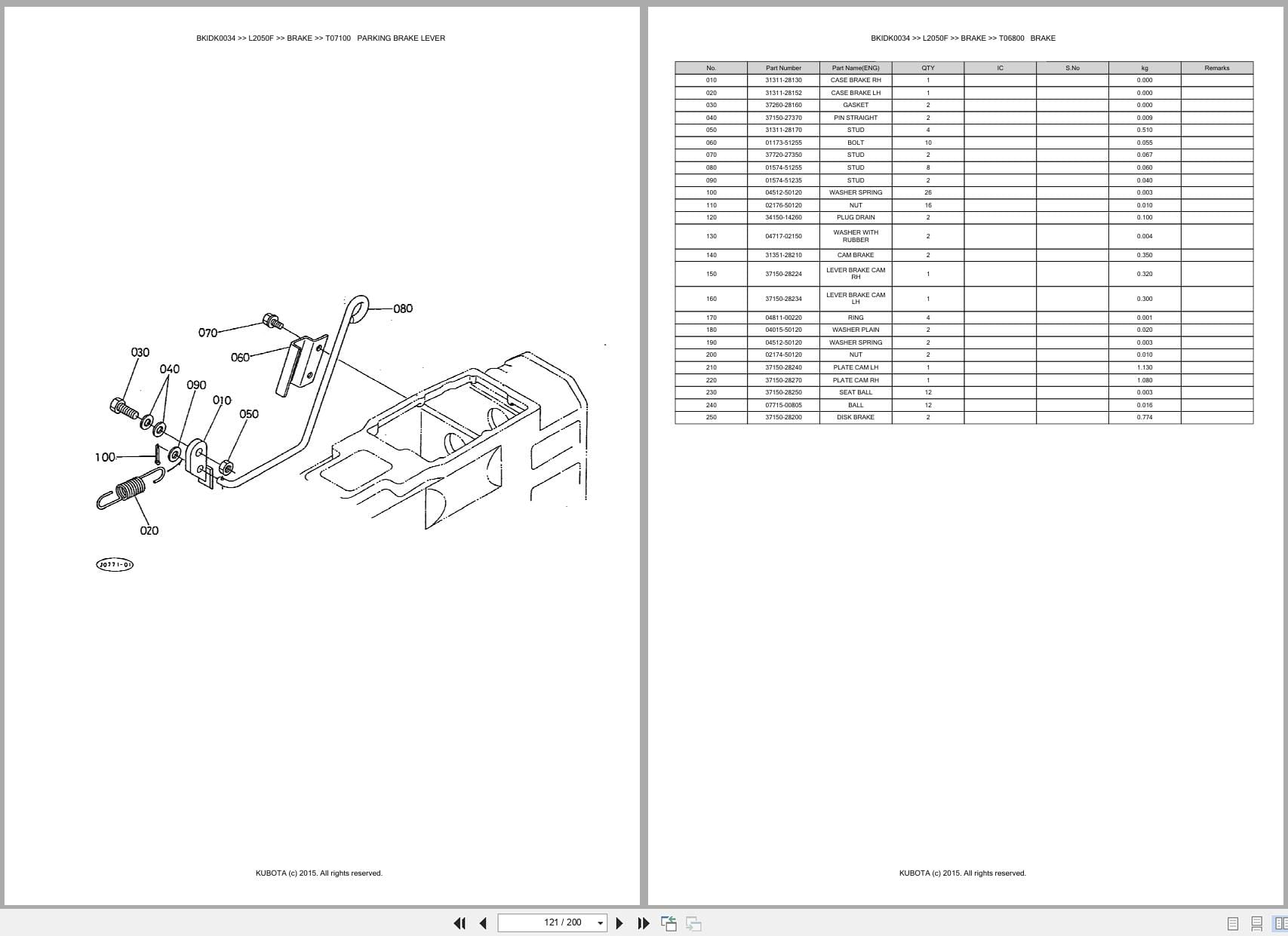 Kubota Tractor L2050F Australia Parts Catalog (2)