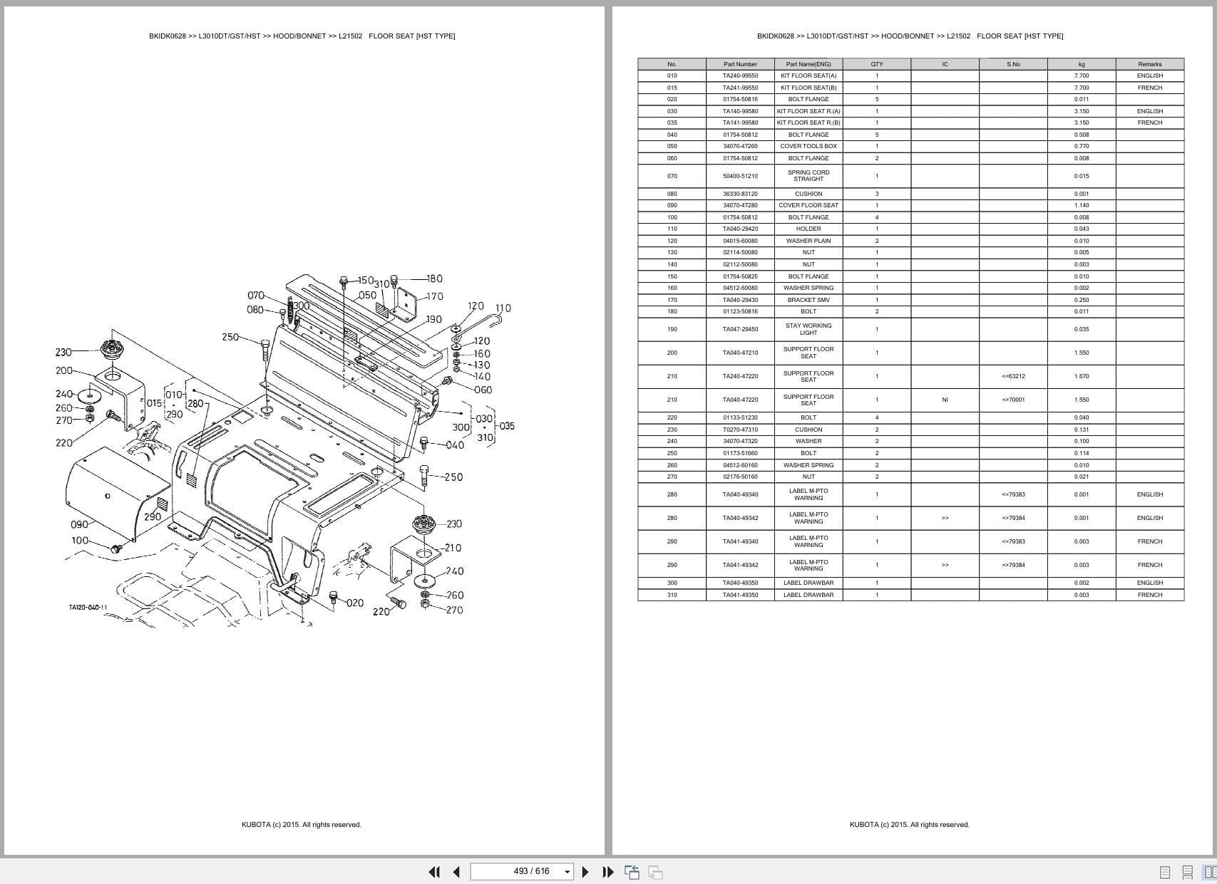 Kubota Tractor L3010DT L3010GST L3010HST Australia Parts Catalog (2)