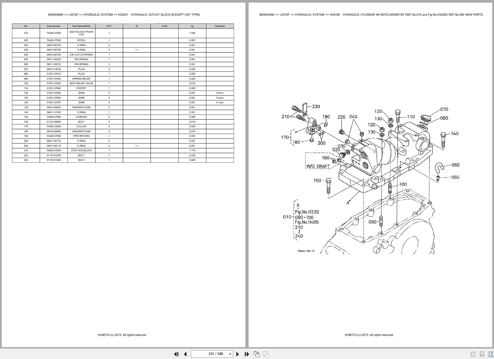 Kubota Tractor L3010F Australia Parts Catalog (2)