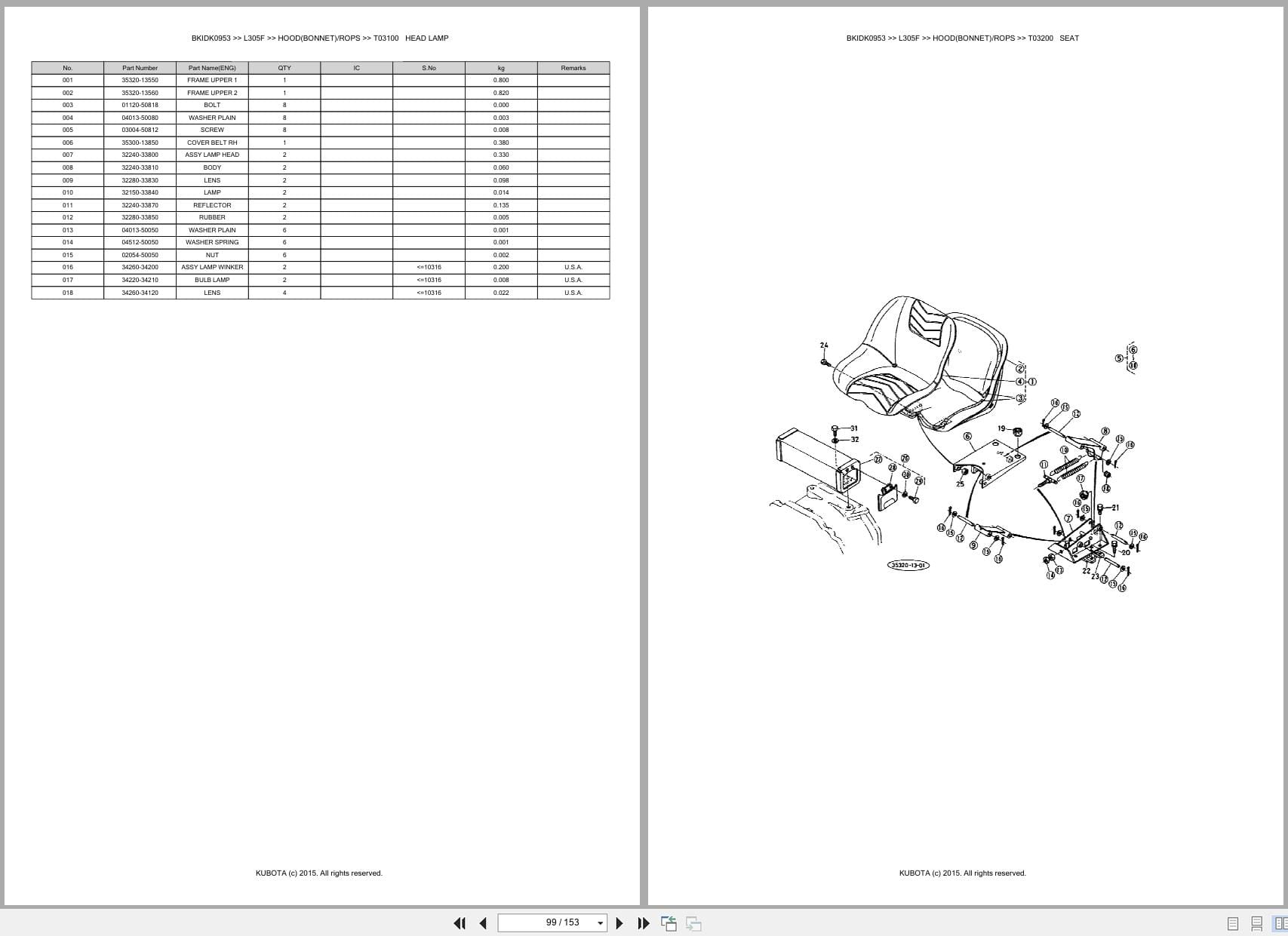 Kubota Tractor L305F Australia Parts Catalog (2)