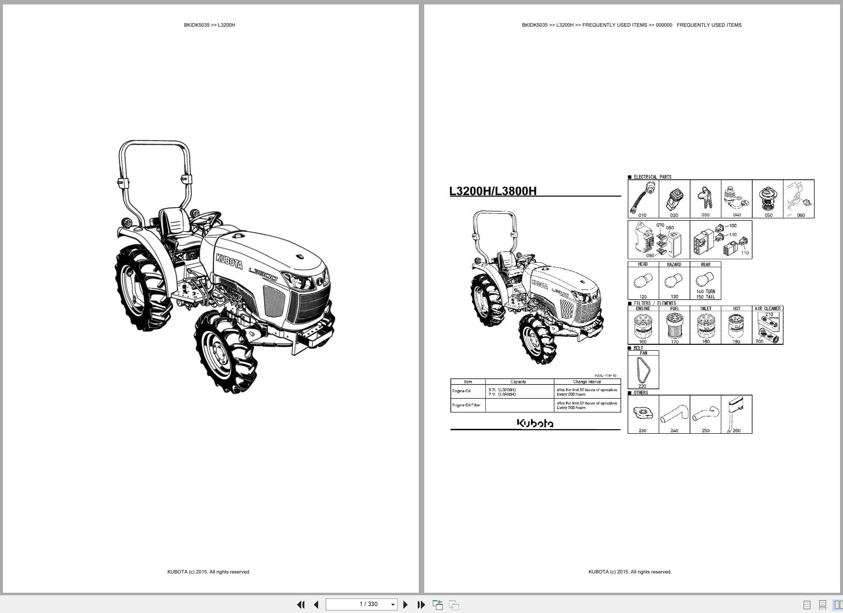 Kubota Tractor L3200H Australia Parts Catalog (1)