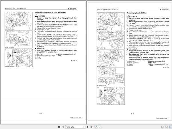 Kubota Tractor L3240 to L5740 Workshop Manual 9Y111 01092 (2)