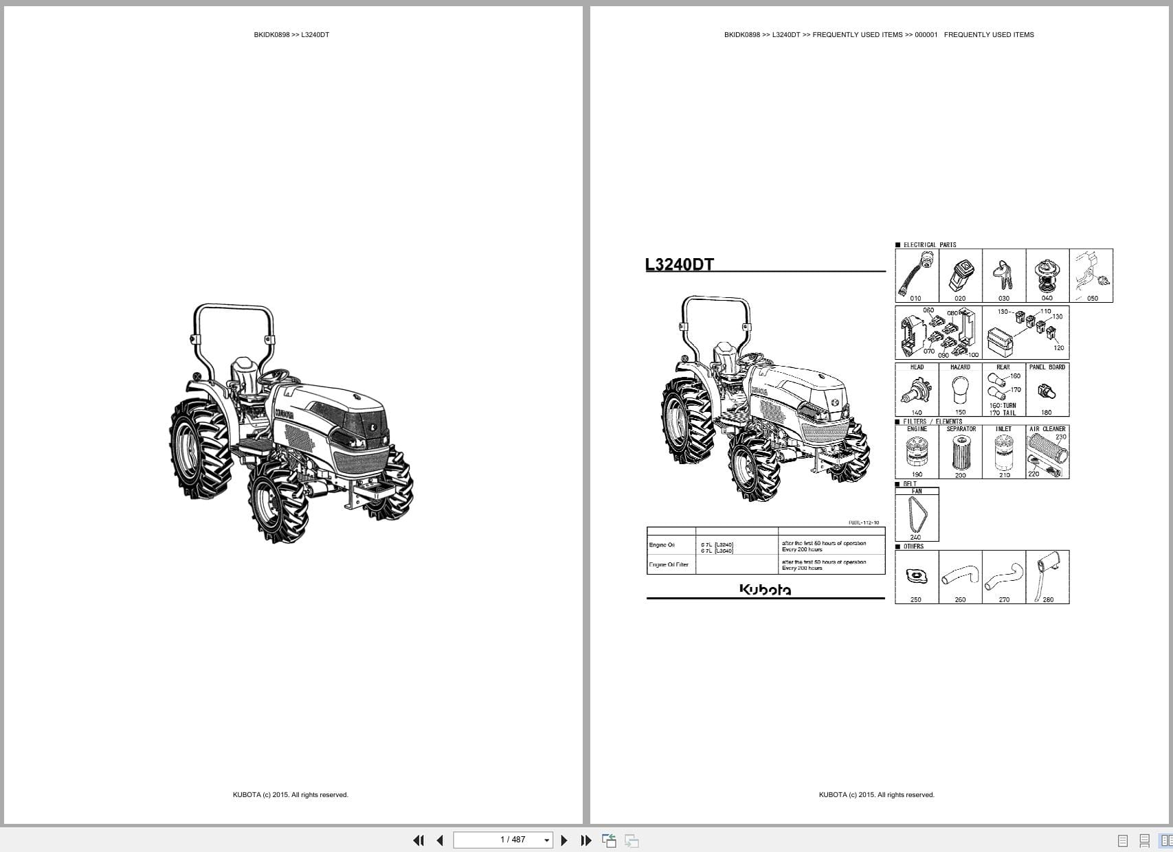 Kubota Tractor L3240DT Australia Parts Catalog (1)