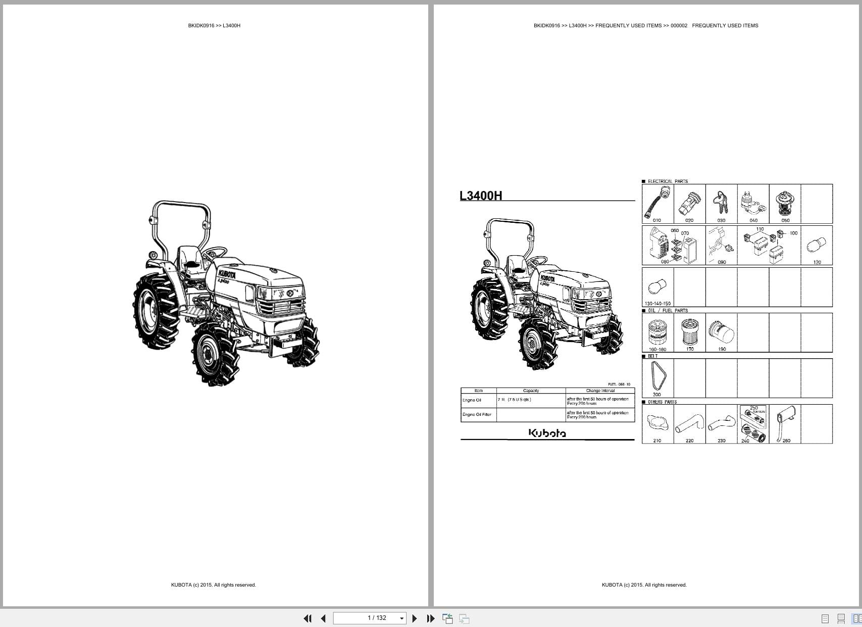 Kubota Tractor L3400H Australia Parts Catalog (1)