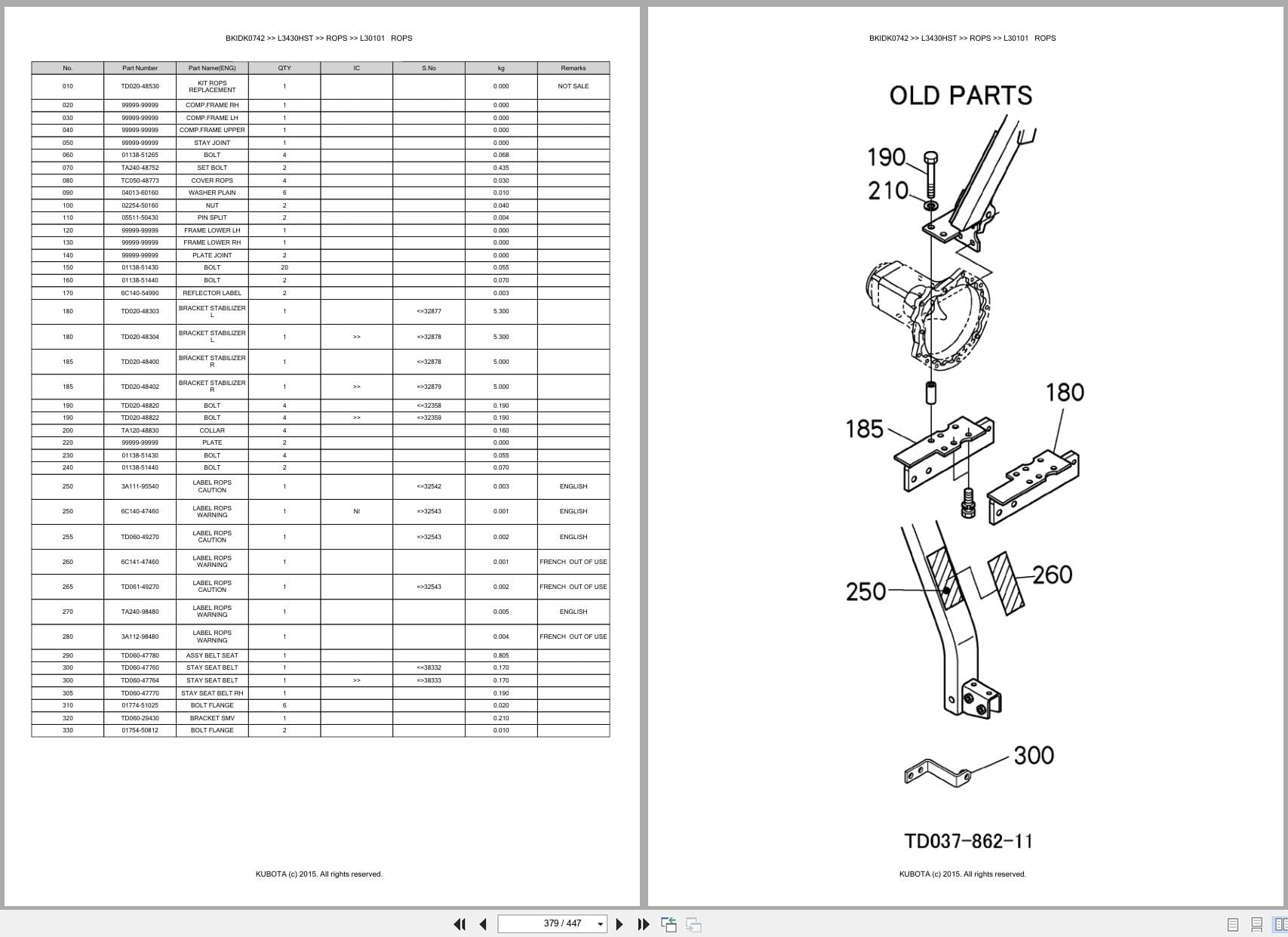 Kubota Tractor L3430HST Australia Parts Catalog (2)