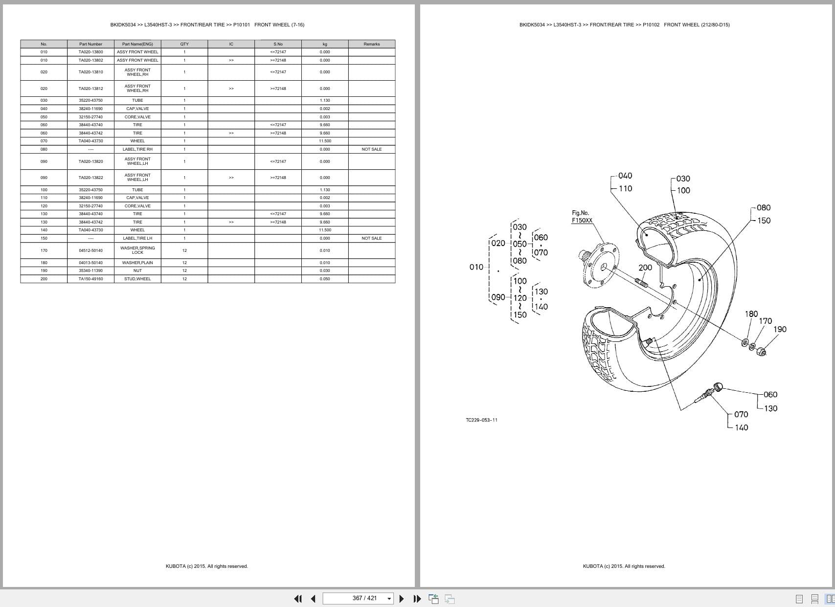 Kubota Tractor L3540HST 3 Australia Parts Catalog (2)