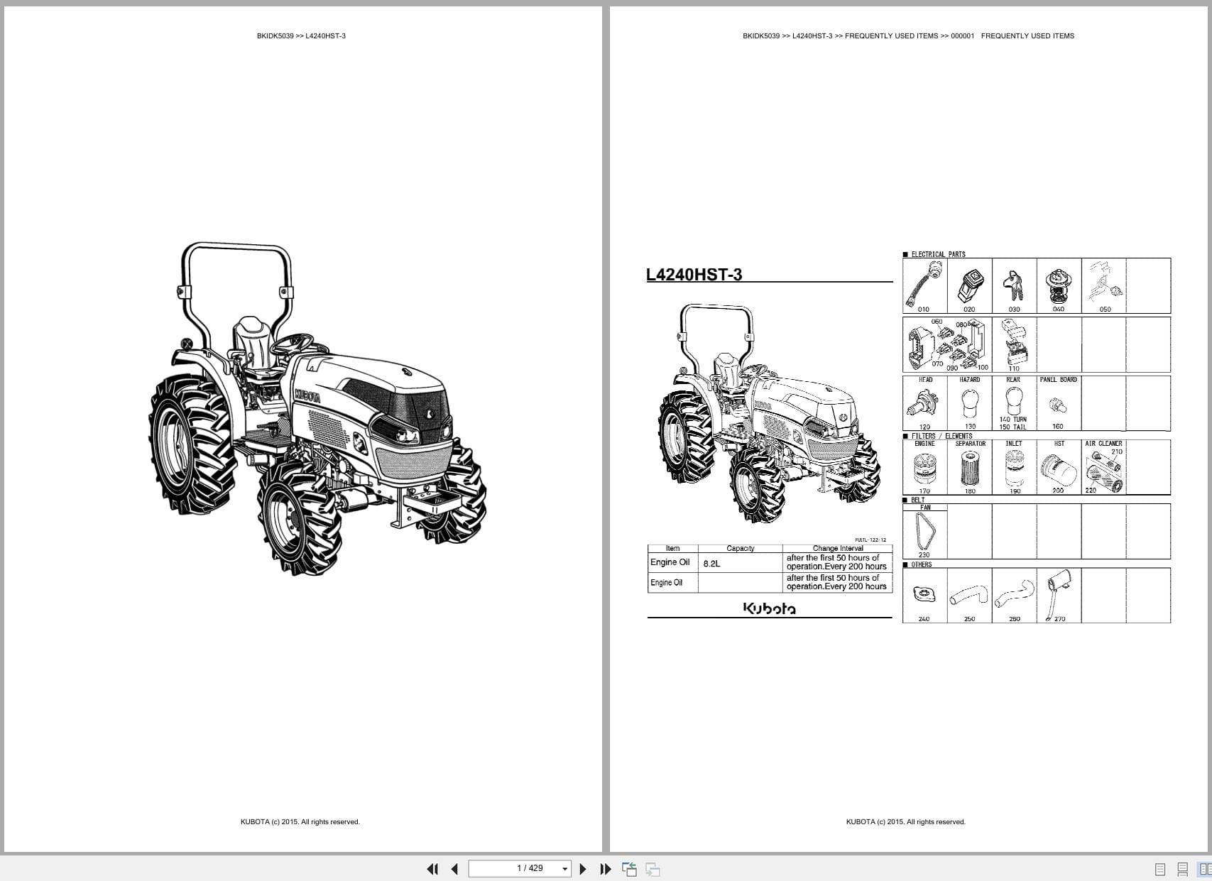 Kubota Tractor L4240HST 3 Australia Parts Catalog (1)