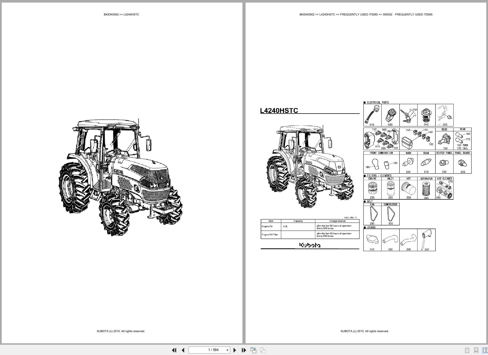 Kubota Tractor L4240HSTC Australia Parts Catalog (1)