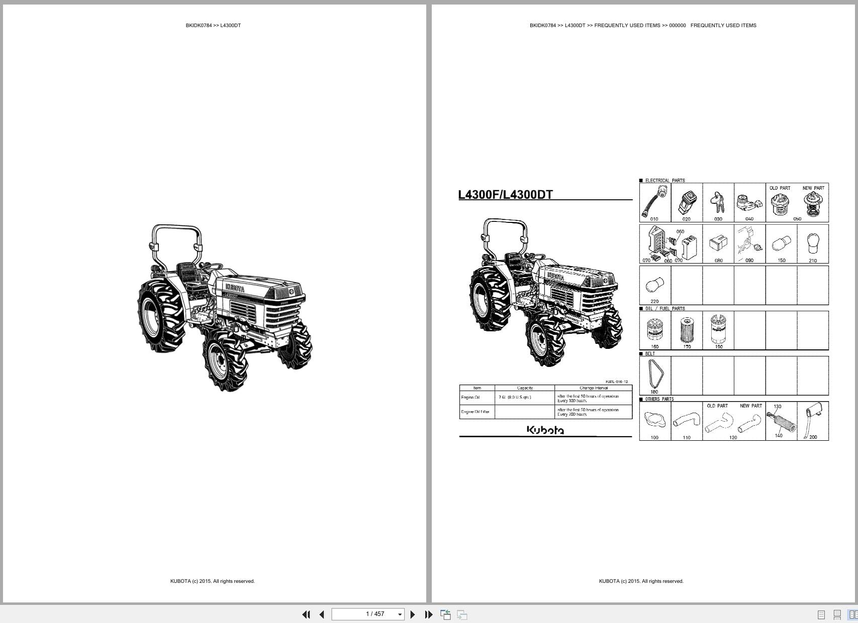 Kubota Tractor L4300DT Australia Parts Catalog (1)