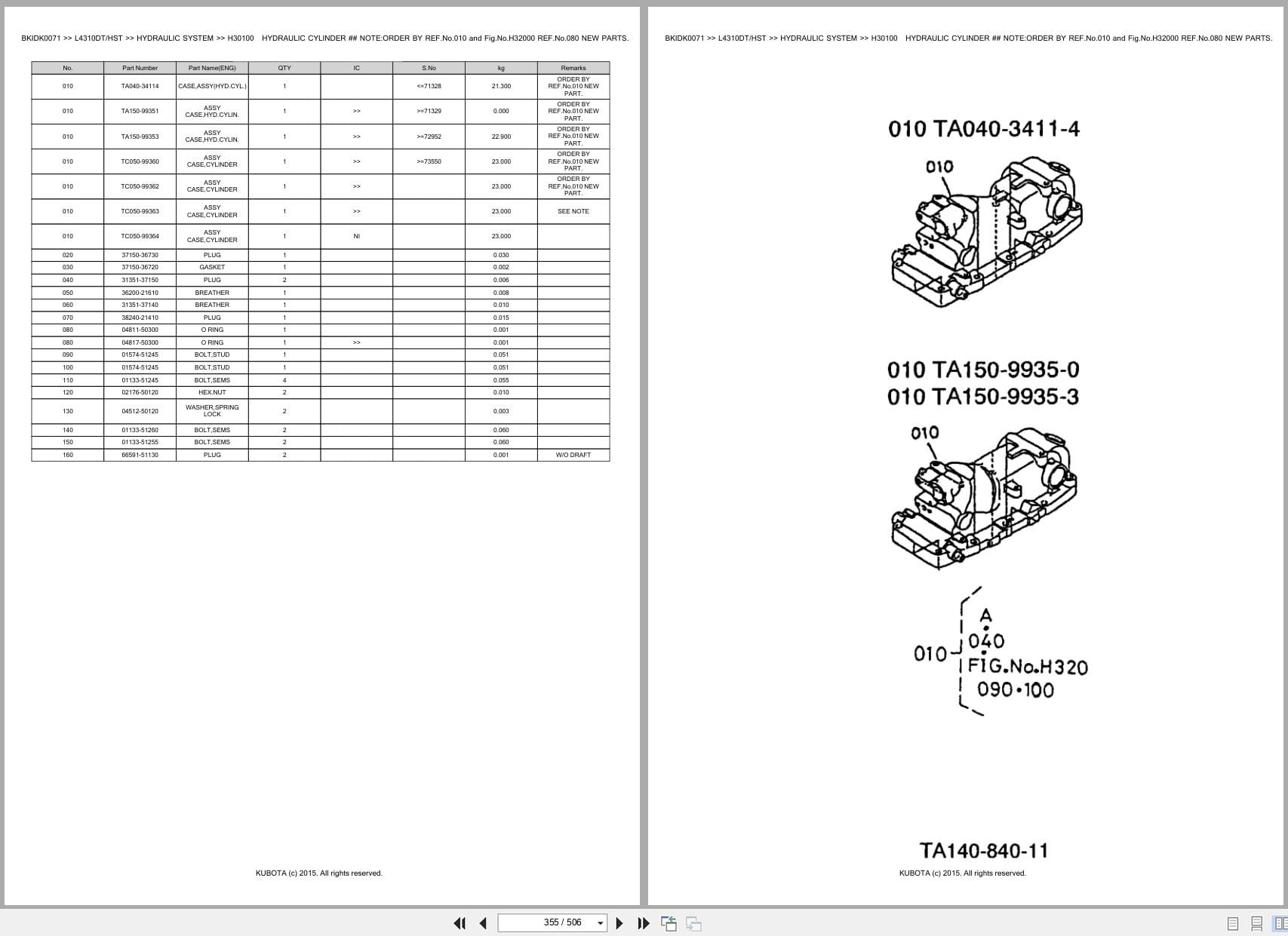 Kubota Tractor L4310DT L4310HST Australia Parts Catalog (2)
