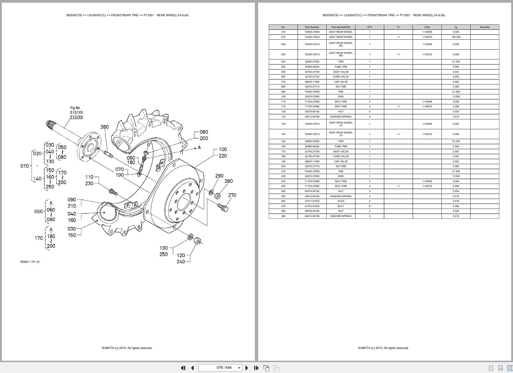 Kubota Tractor L4330HST(C) Australia Parts Catalog (2)