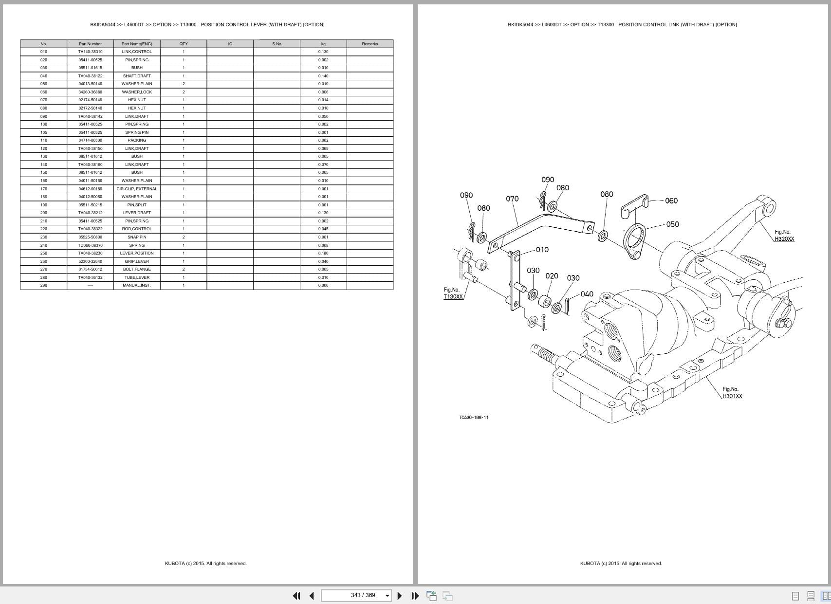 Kubota Tractor L4600DT Australia Parts Catalog (2)