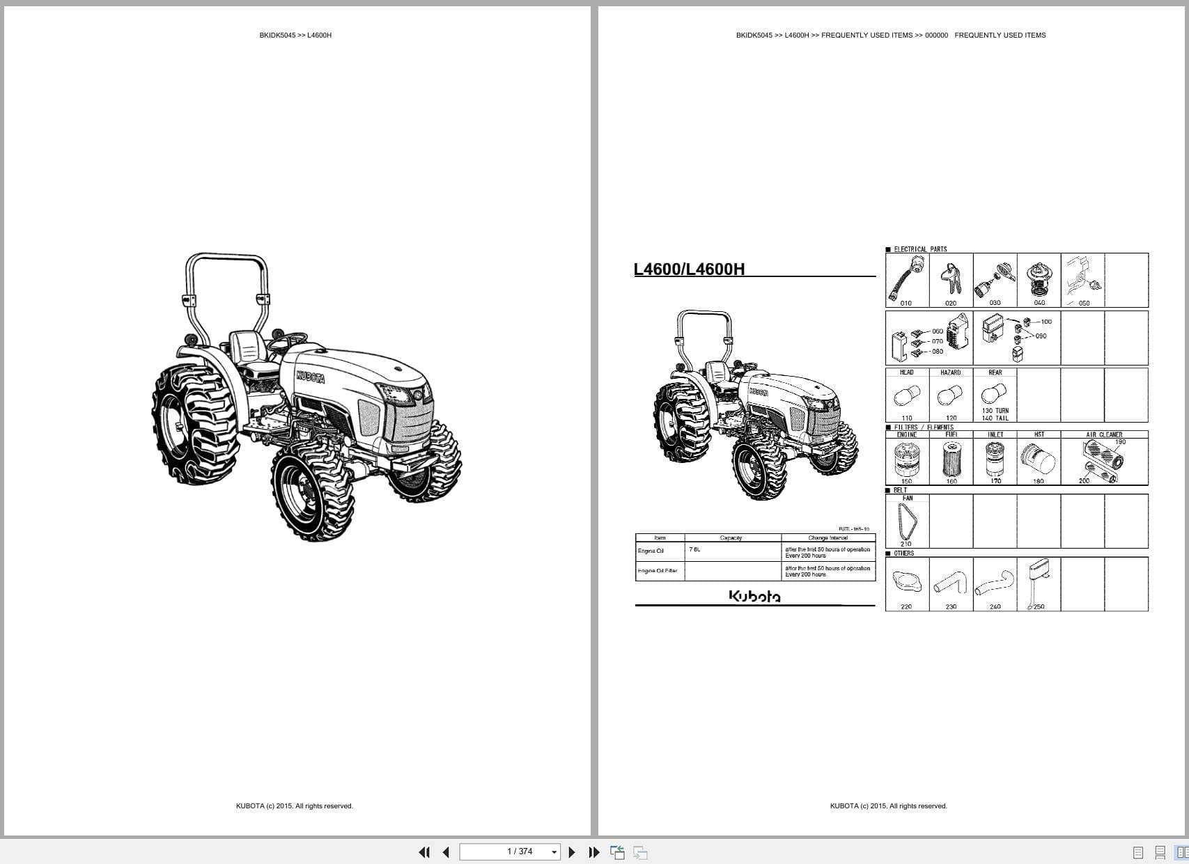 Kubota Tractor L4600H Australia Parts Catalog (1)