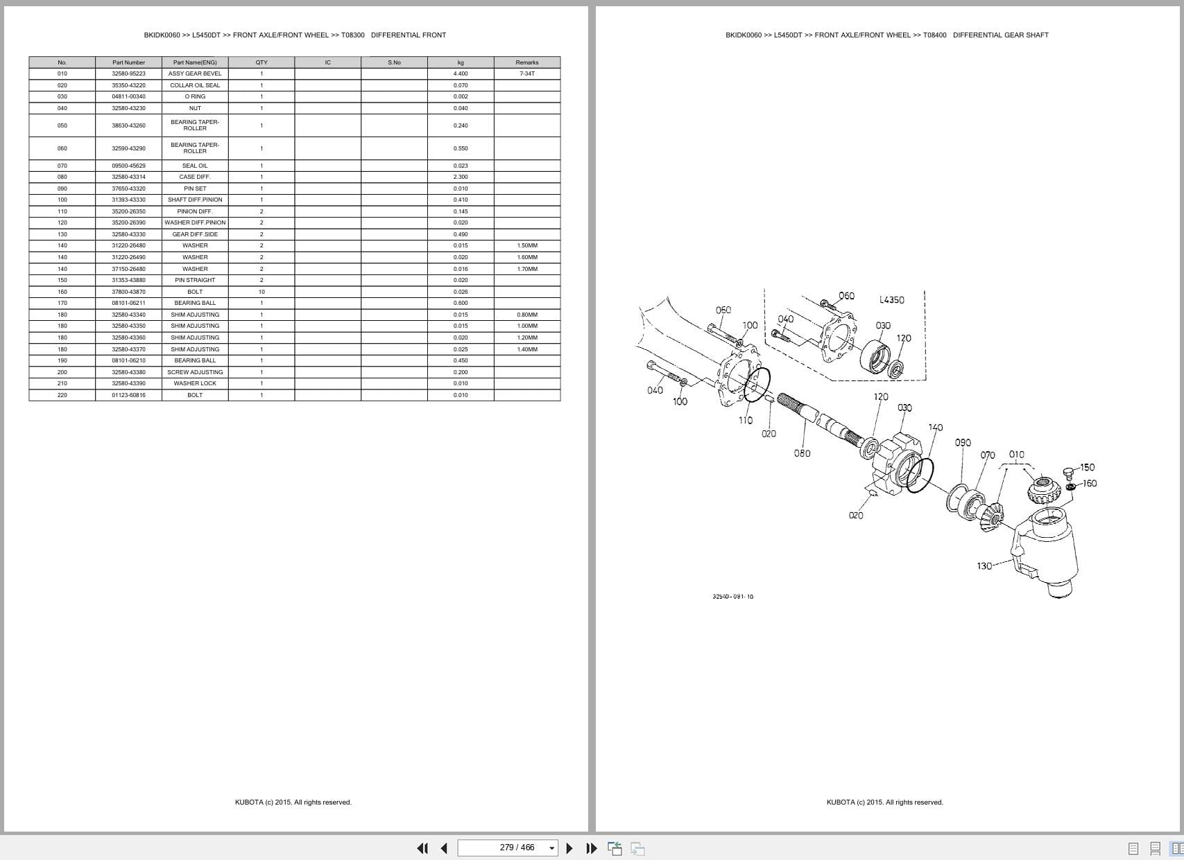 Kubota Tractor L5450DT Australia Parts Catalog (2)