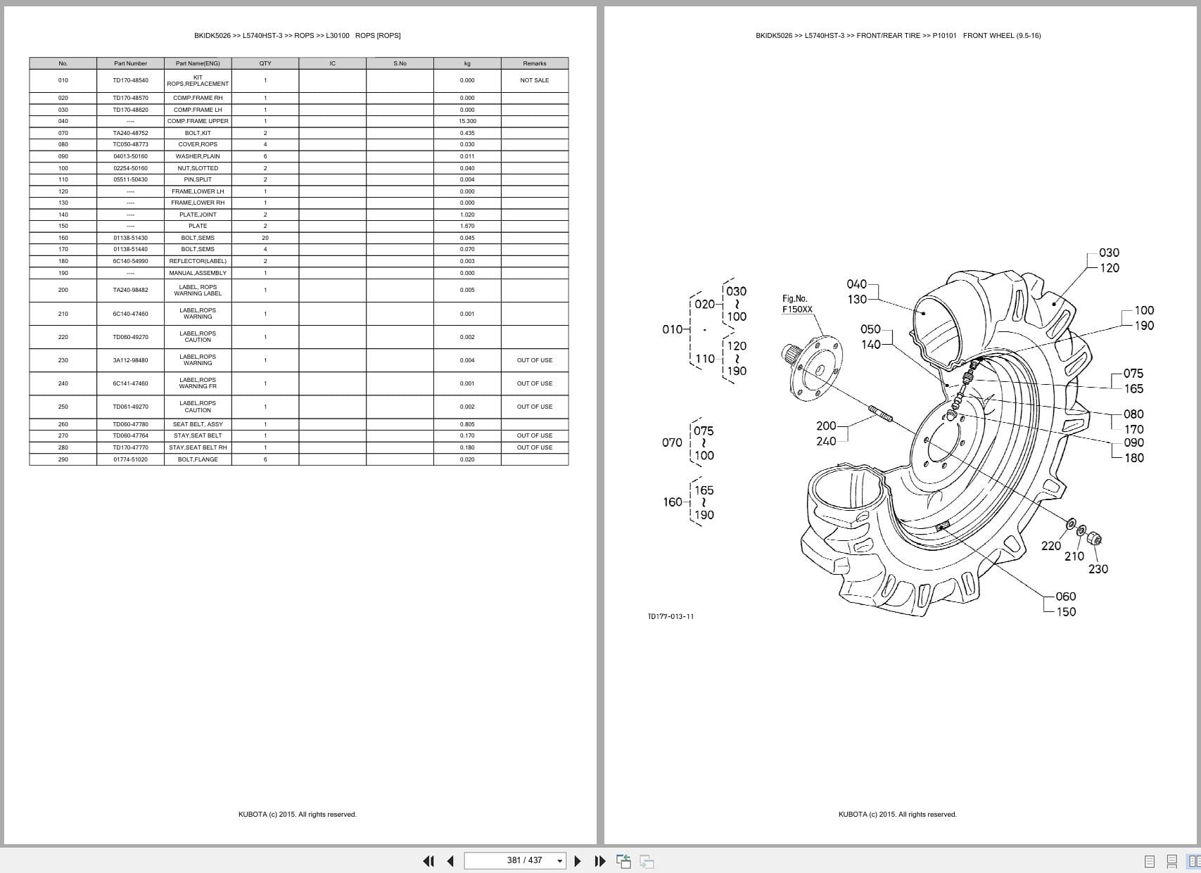Kubota Tractor L5740HST 3 Australia Parts Catalog (2)