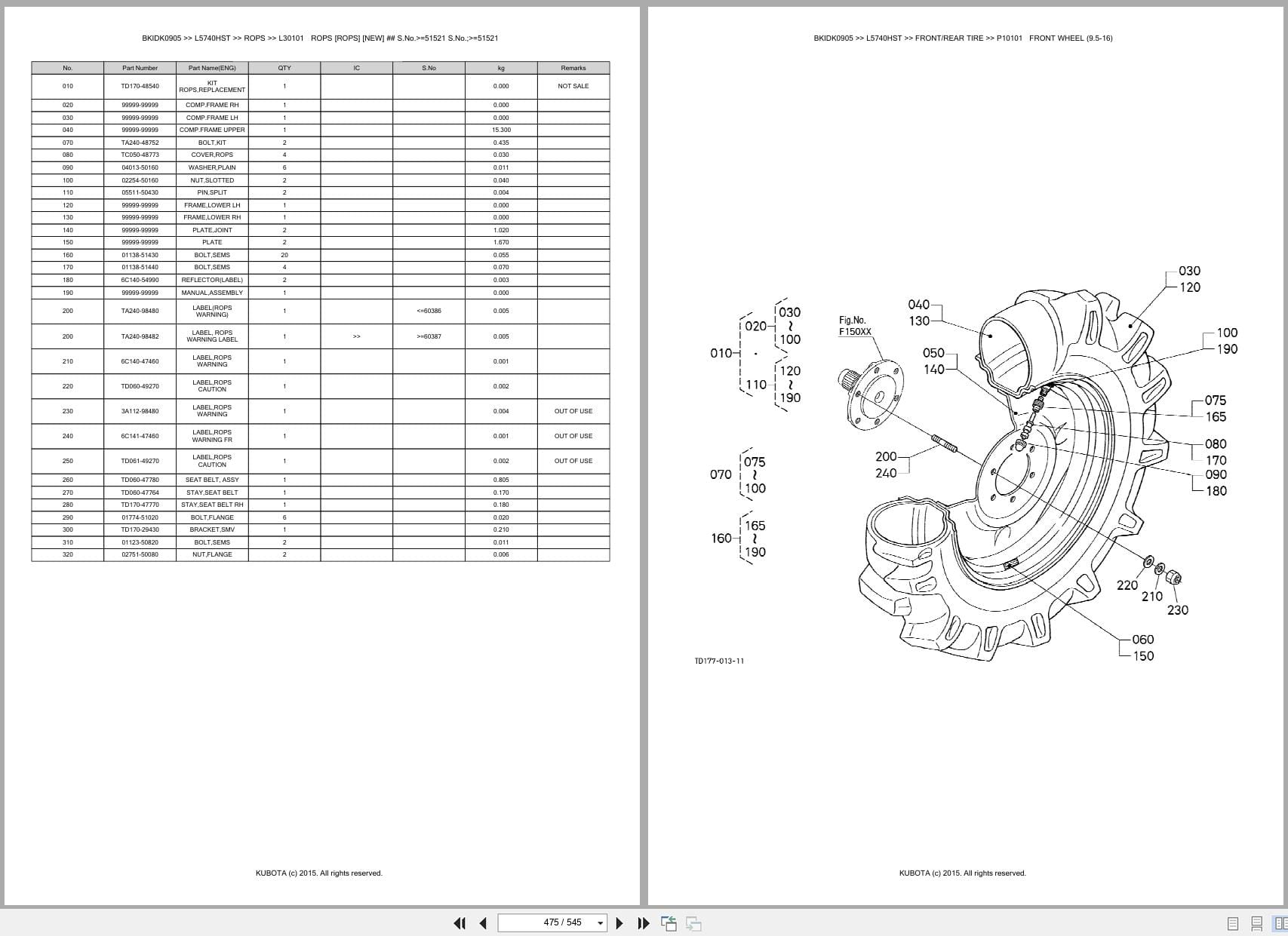 Kubota Tractor L5740HST Australia Parts Catalog (2)