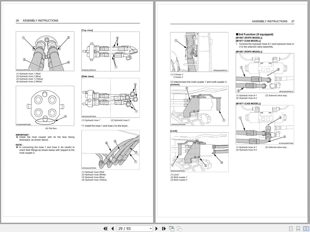 Kubota Tractor LA1153 Assembly Instructions 7J417 6915 9 (2)