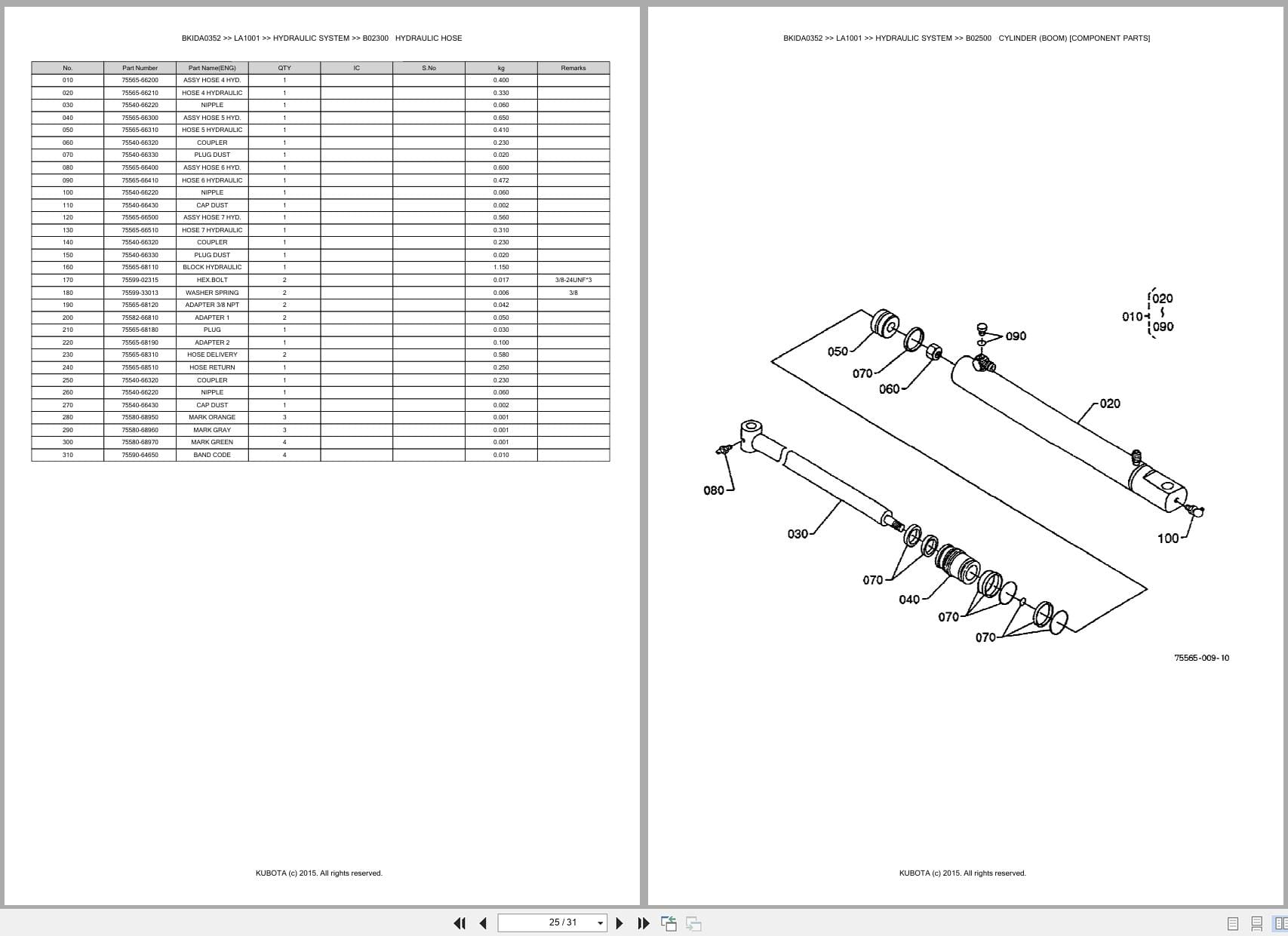 Kubota Tractor Loader LA1001 Australia Parts Catalog (2)