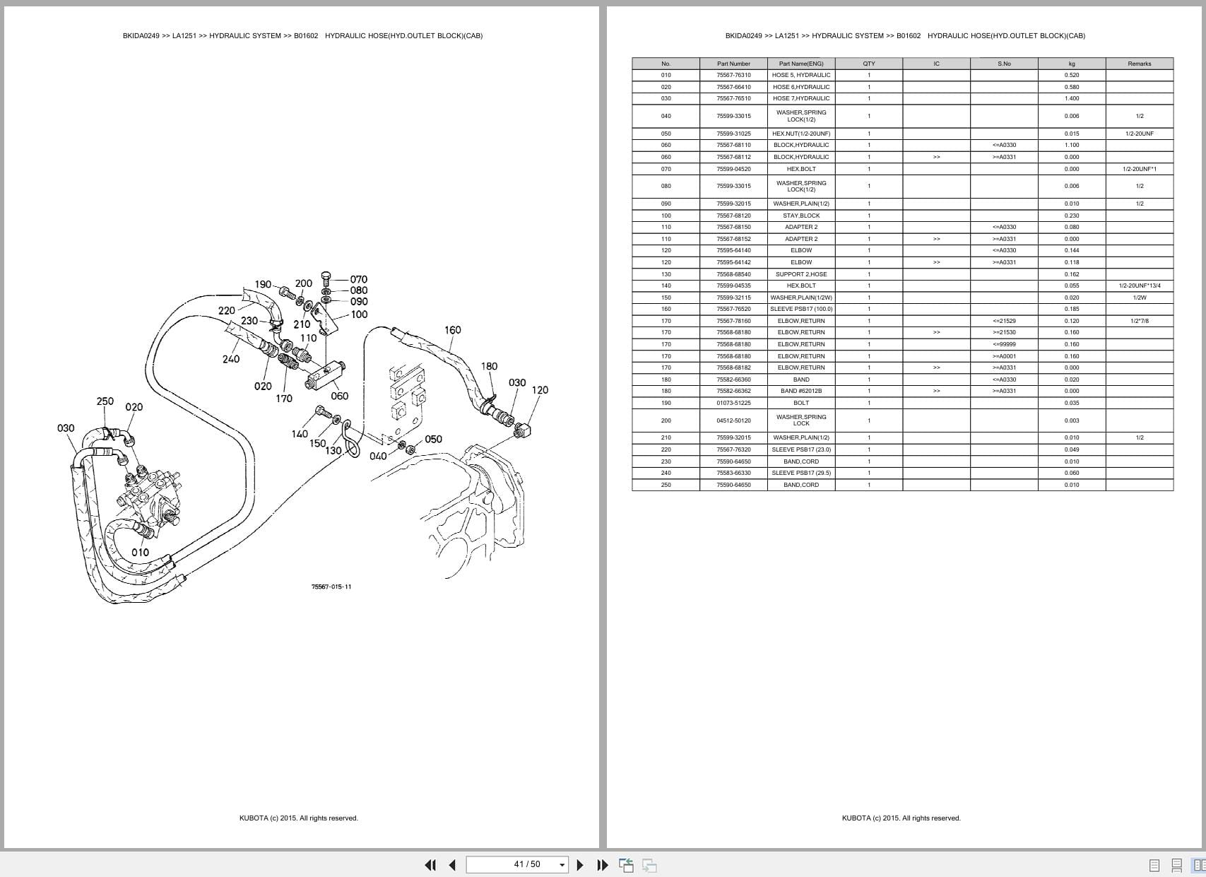 Kubota Tractor Loader LA1251 Australia Parts Catalog (2)