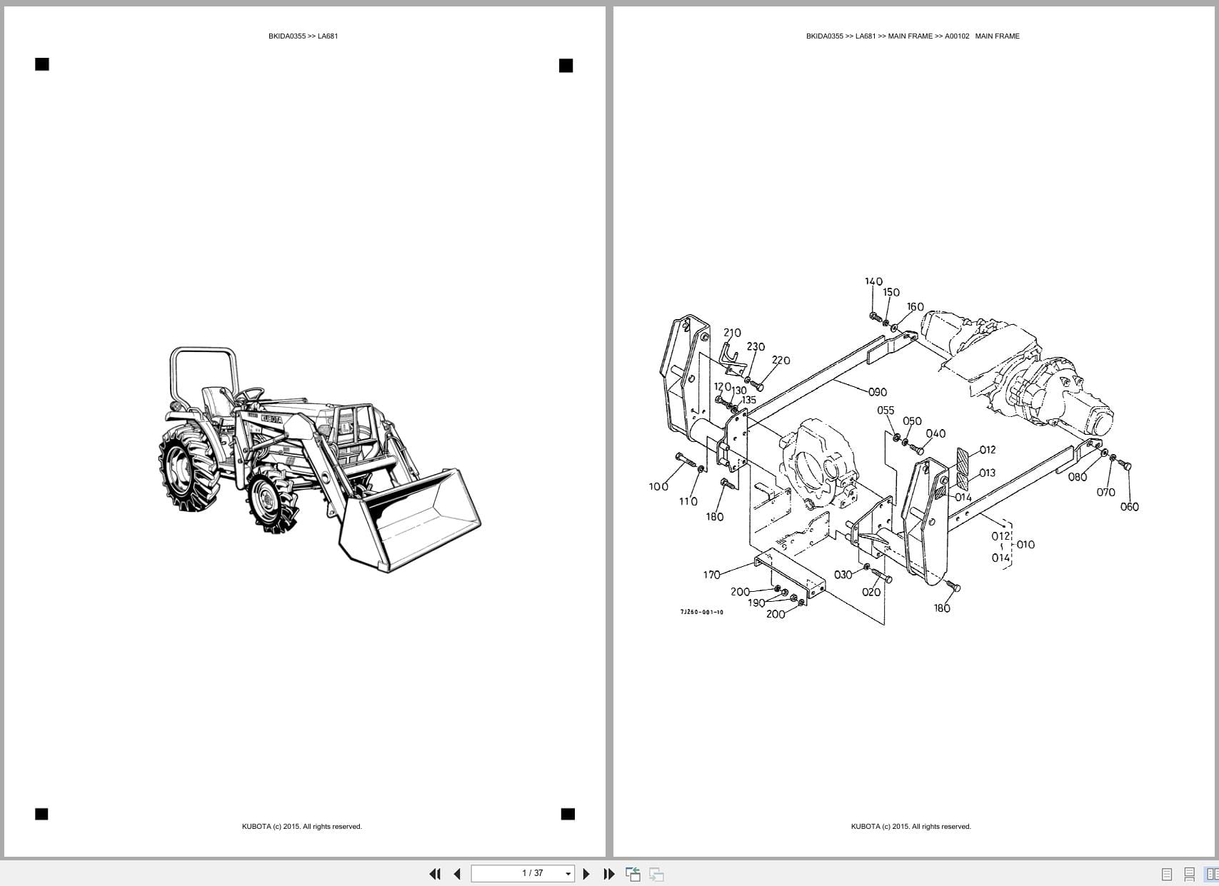 Kubota Tractor Loader LA681 Australia Parts Catalog (1)