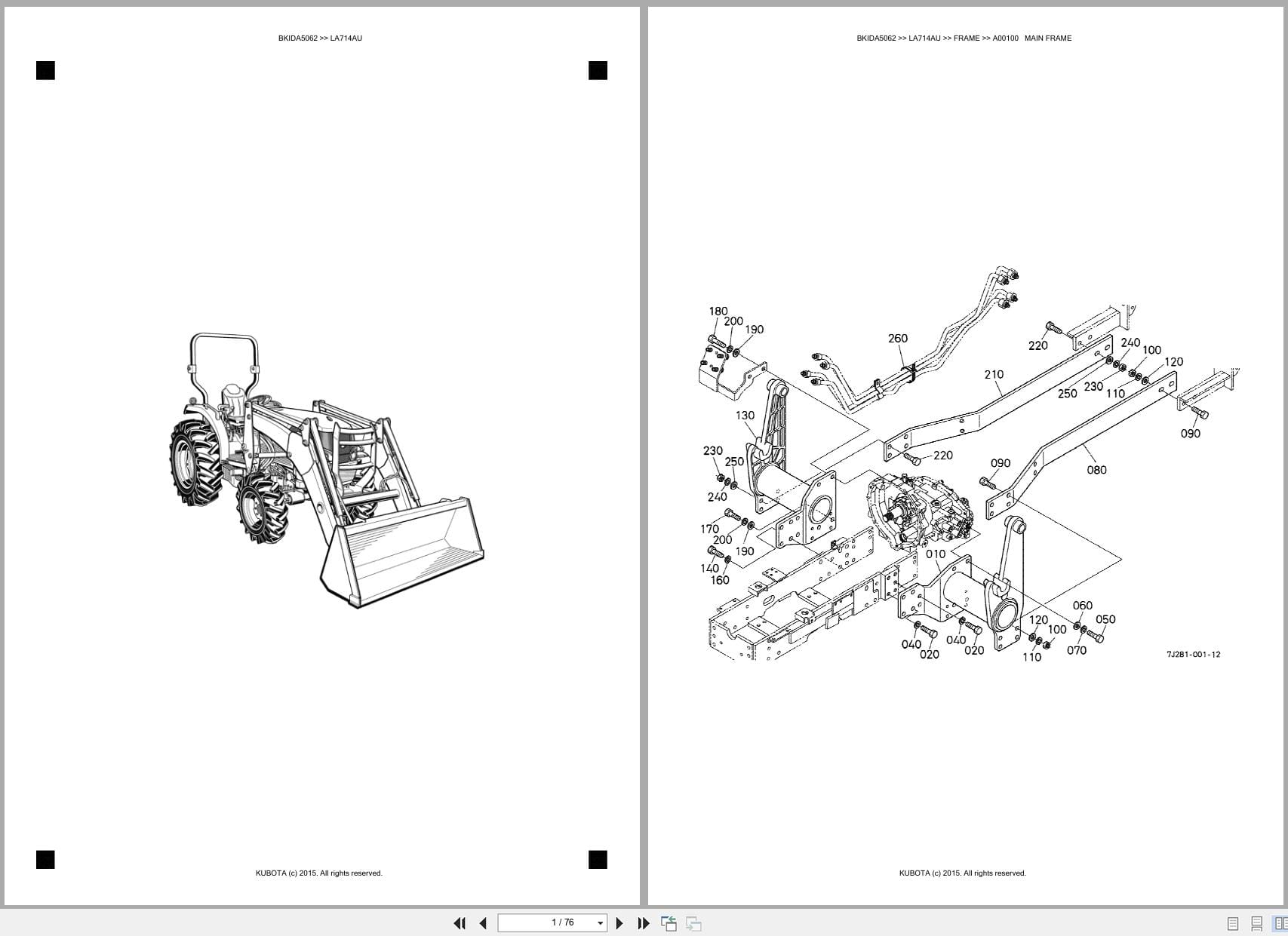Kubota Tractor Loader LA714AU Australia Parts Catalog (1)
