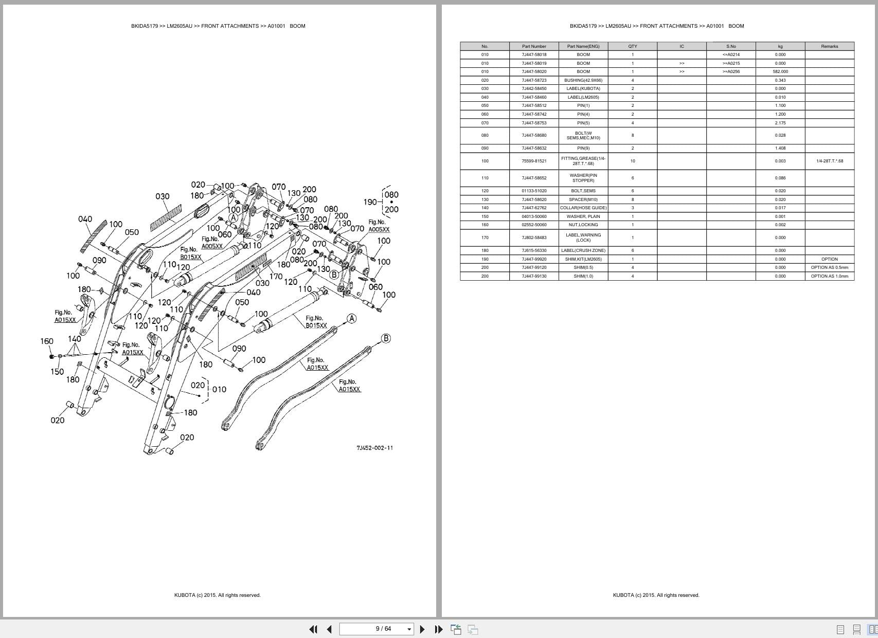Kubota Tractor Loader LM2605AU Australia Parts Catalog (2)